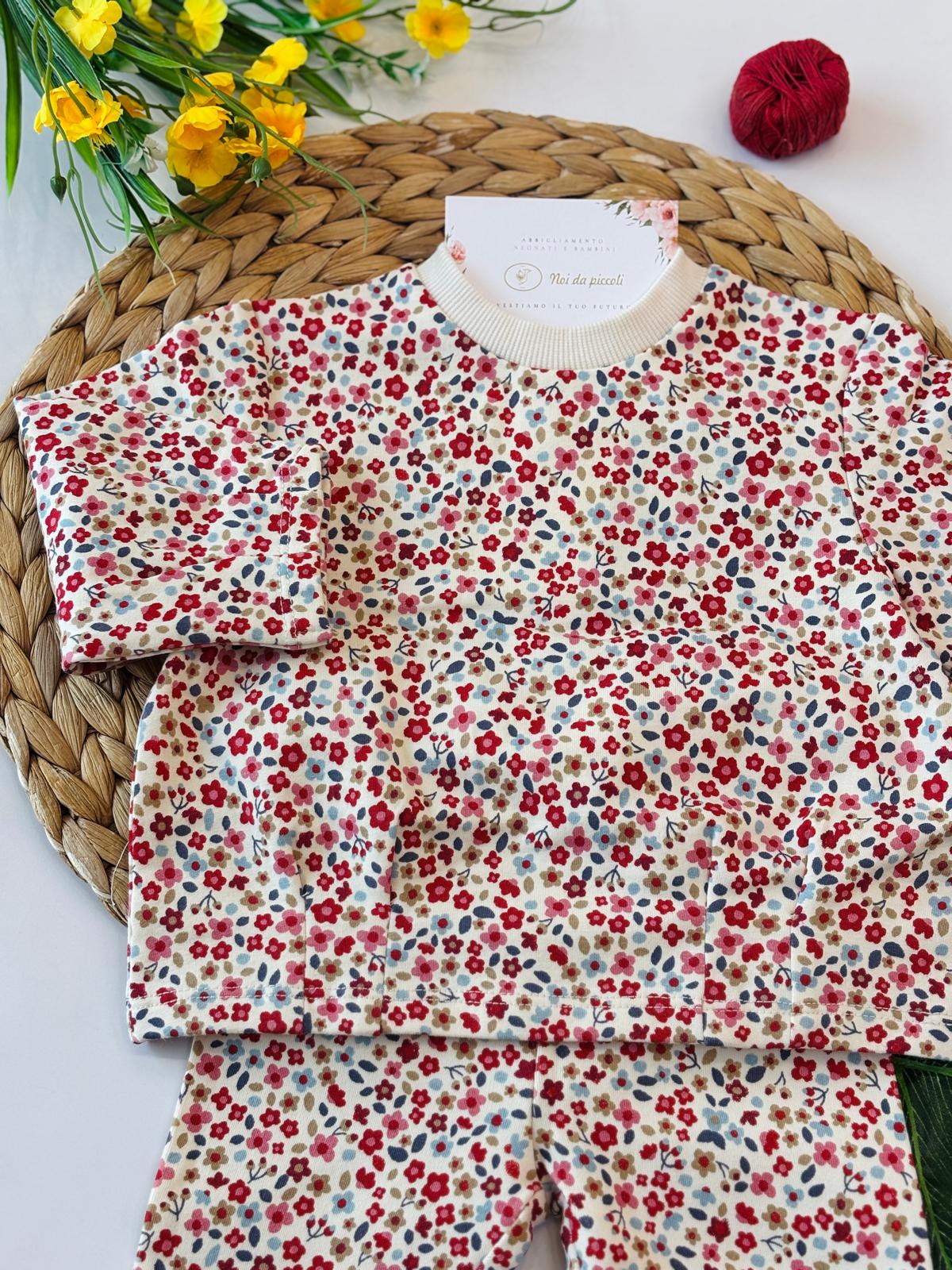 COMPLETO COTONE CALDO ROSSO - Noi da piccoli
