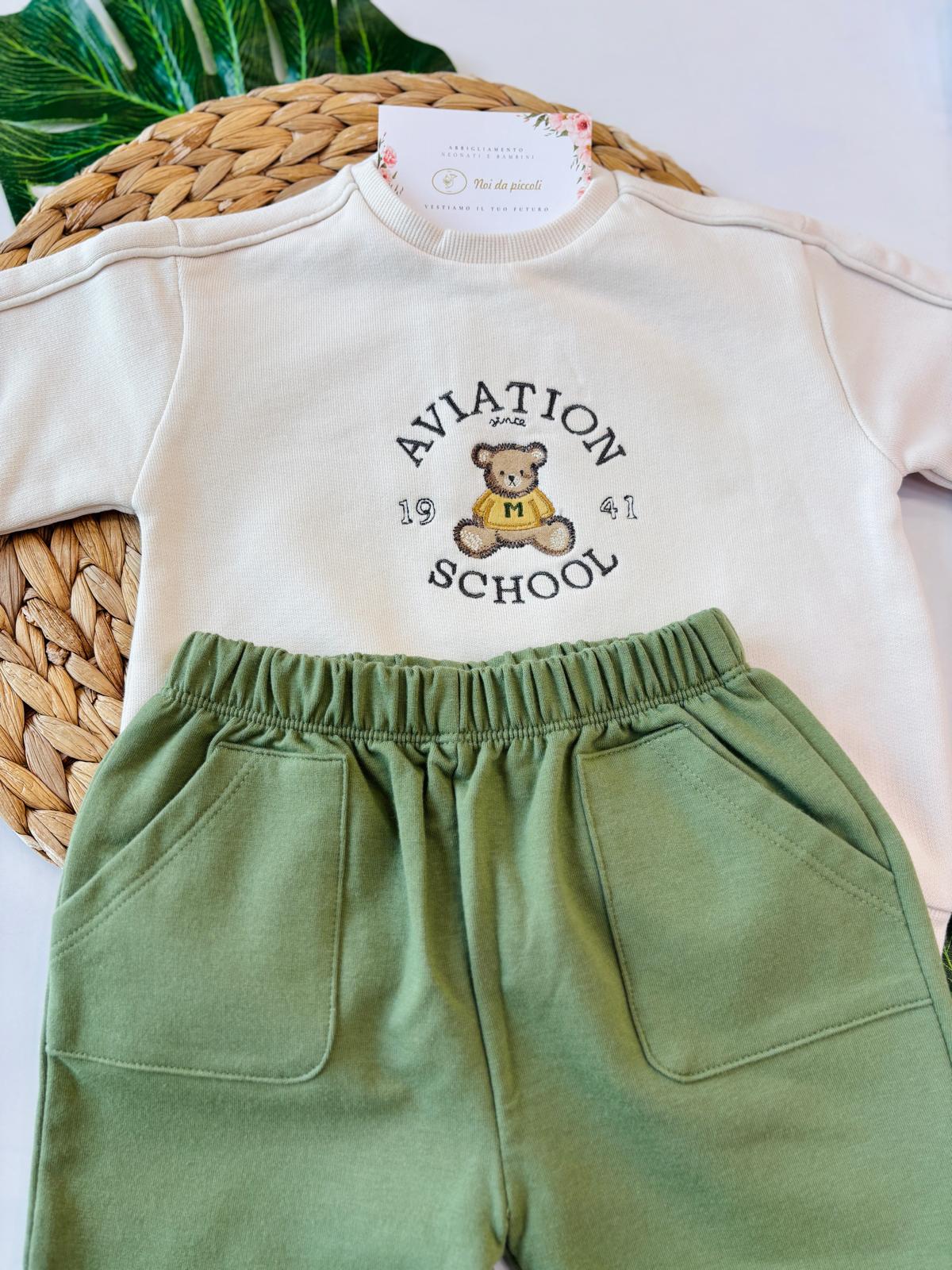 COMPLETO COTONE CALDO VERDE - Noi da piccoli