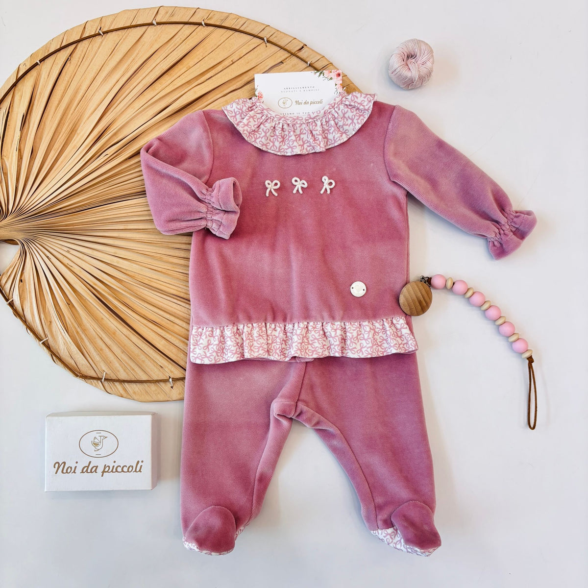 COMPLETO IN CINIGLIA CLIO ROSA ANTICO - Noi da piccoli
