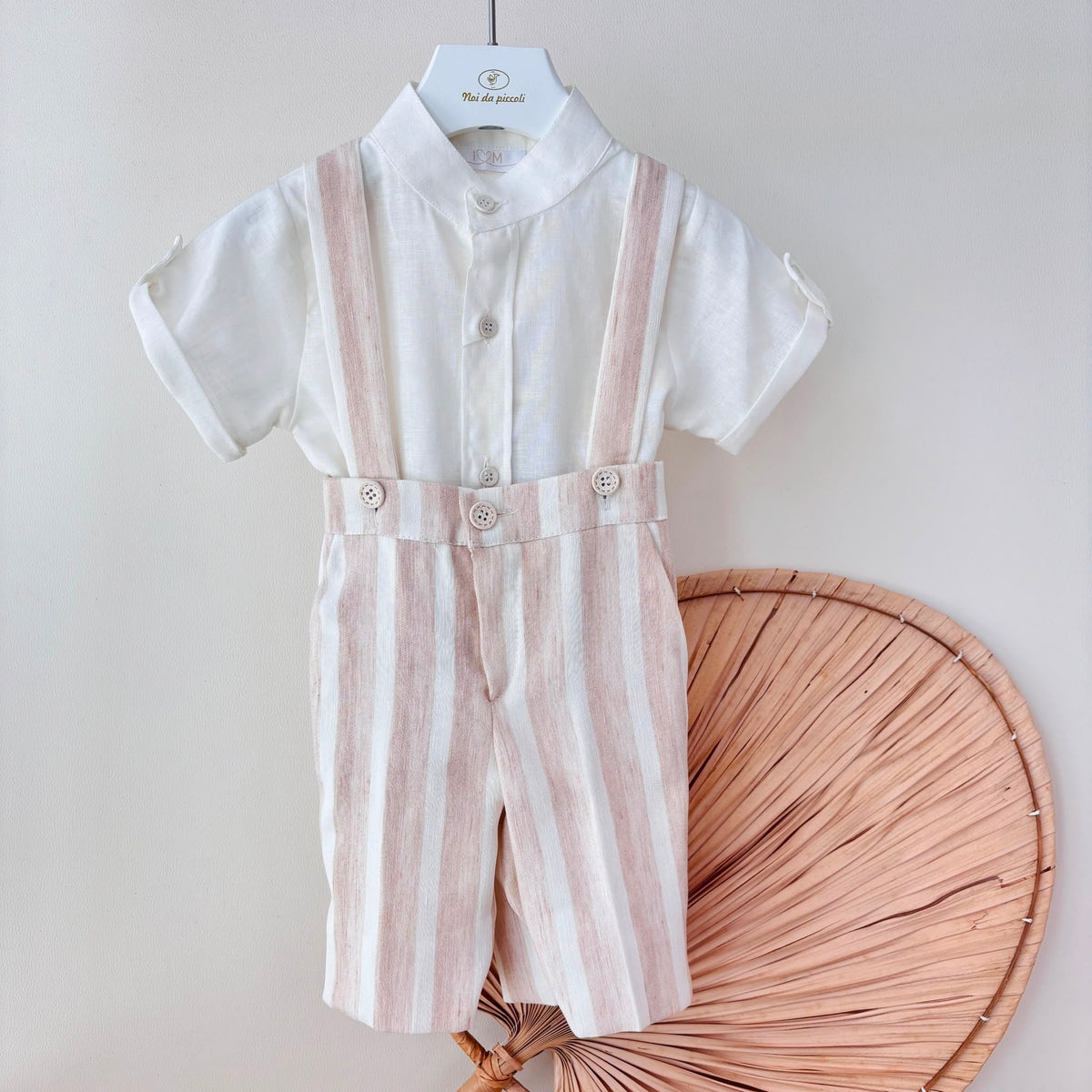 Completo in Cotone Beige a Righe Isabel