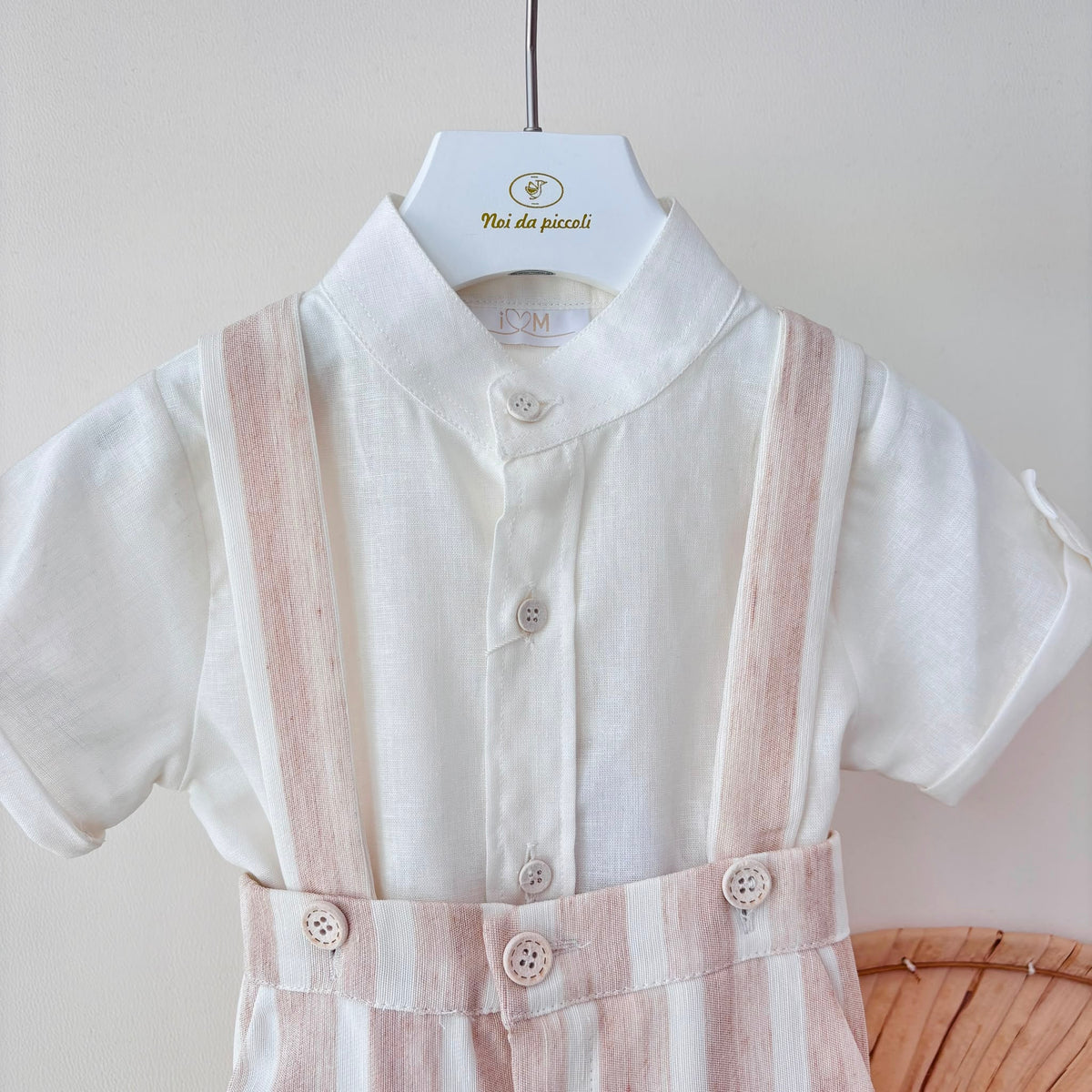 Completo in Cotone Beige a Righe Isabel - dettaglio 1