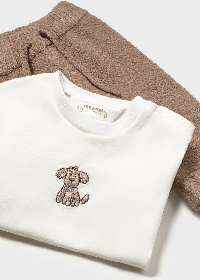COMPLETO IN COTONE CALDO BEIGE - Noi da piccoli