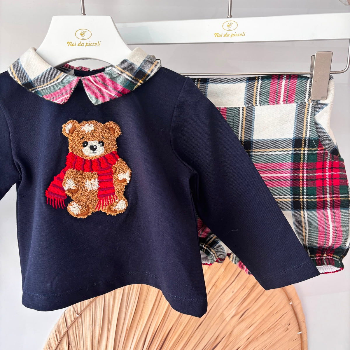 BLUE BRUSHED COTTON SET - Noi da piccoli