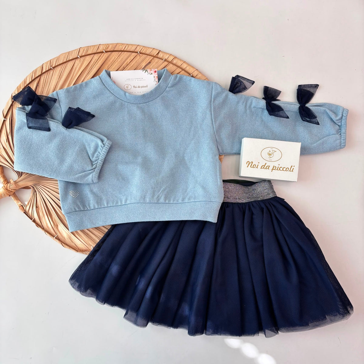 COMPLETO IN COTONE CALDO BLU - Noi da piccoli