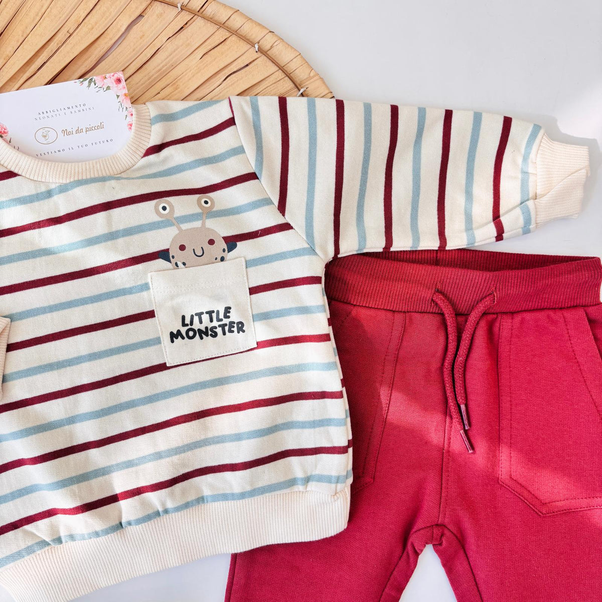 Brick Striped Brushed Cotton Set STREET MONKEY - Noi da piccoli