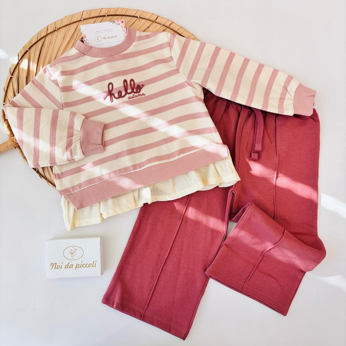COMPLETO IN COTONE CALDO ROSA