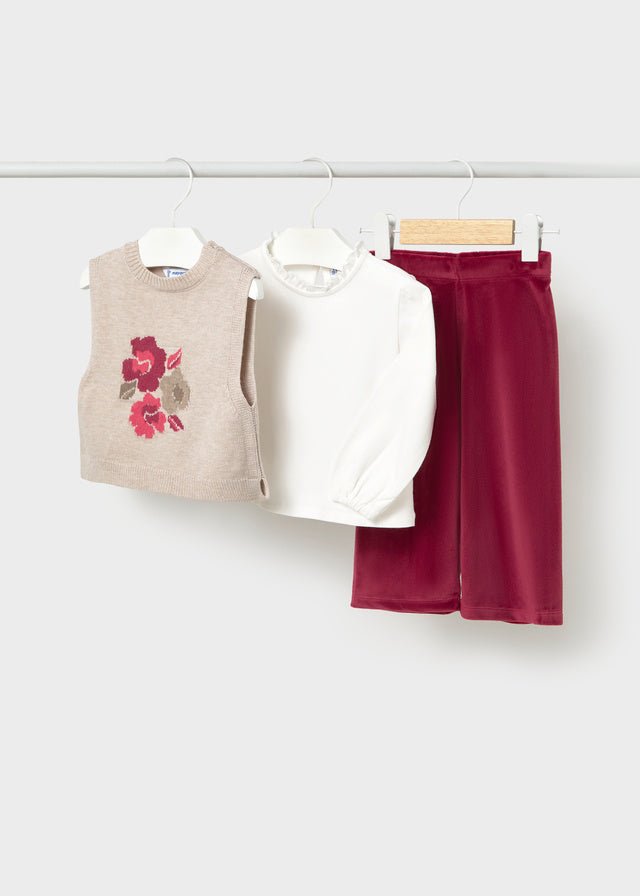 COMPLETO IN FILATO CALDO FUCSIA - Noi da piccoli