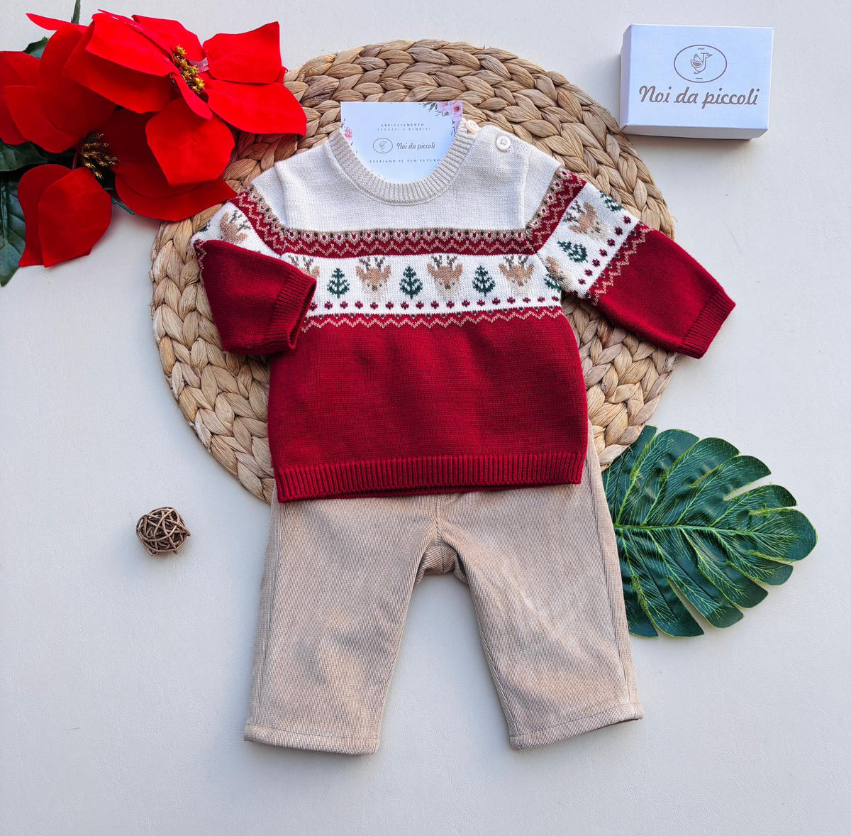 COMPLETO IN FILATO CALDO ROSSO - Noi da piccoli