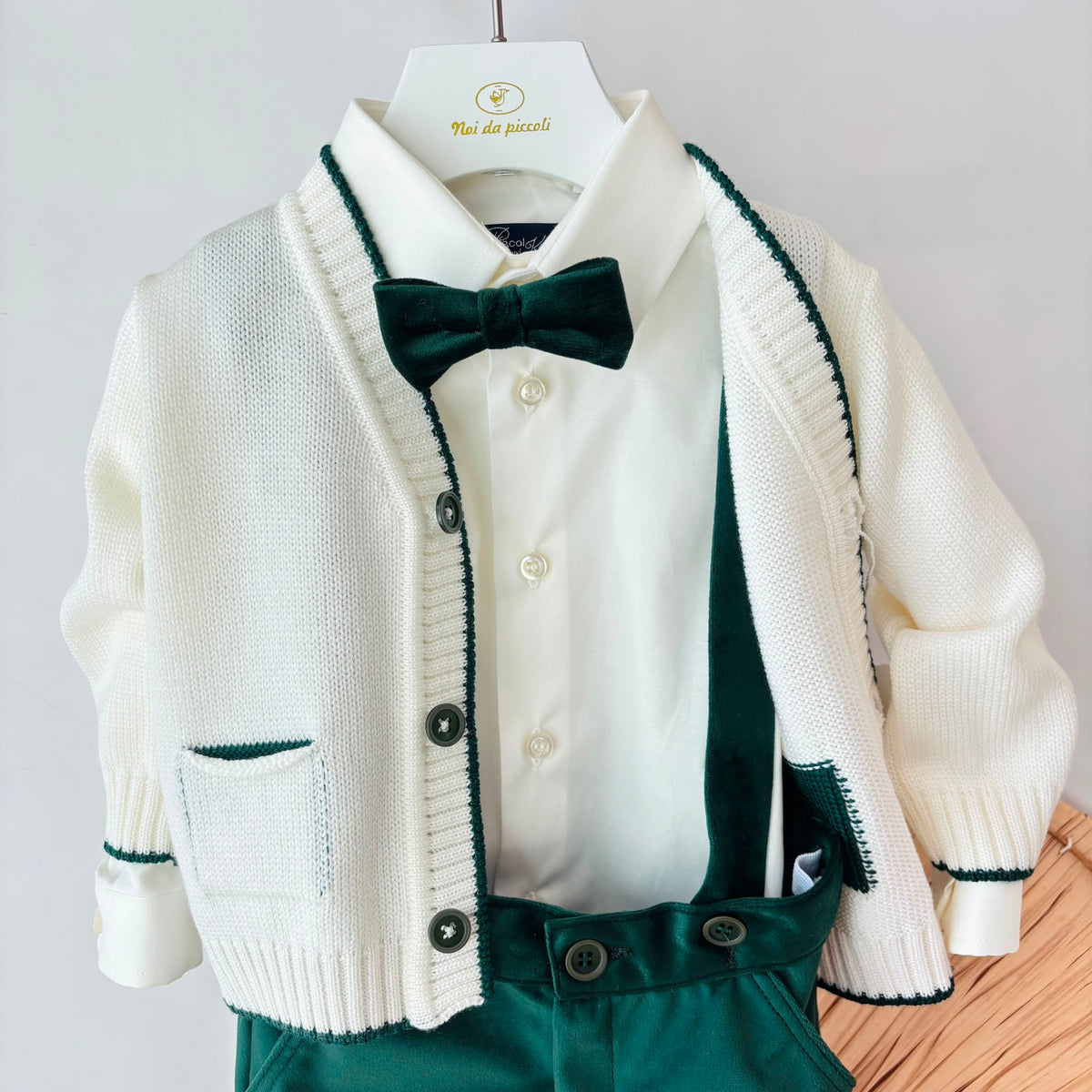Completo in Velluto Elegante Verde Evi - Noi da piccoli