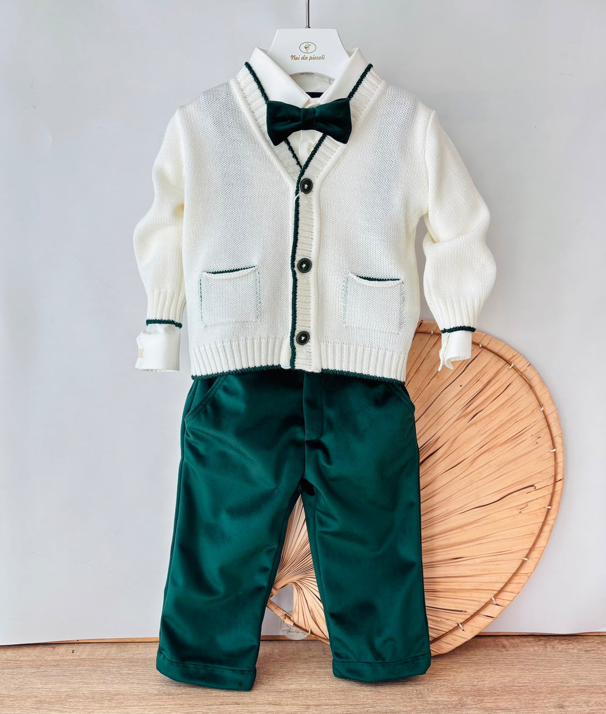 Completo in Velluto Elegante Verde Evi - Noi da piccoli