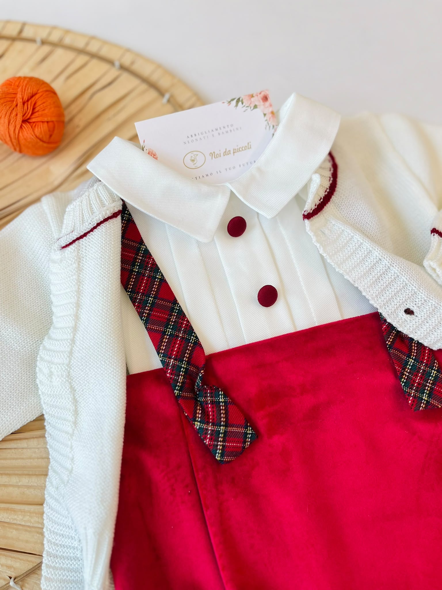 COMPLETO IN VELLUTO ROSSO - Noi da piccoli