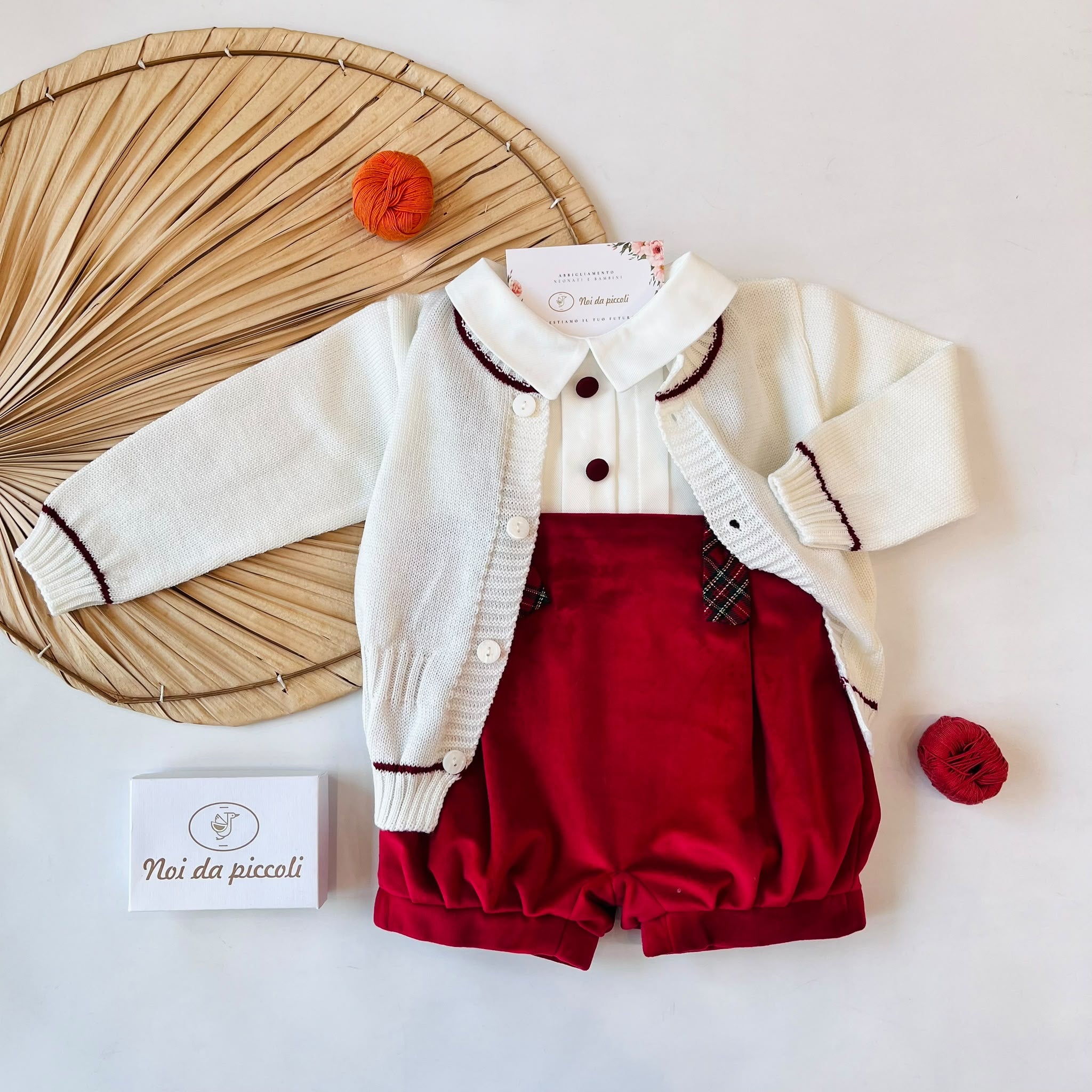 COMPLETO IN VELLUTO ROSSO - Noi da piccoli