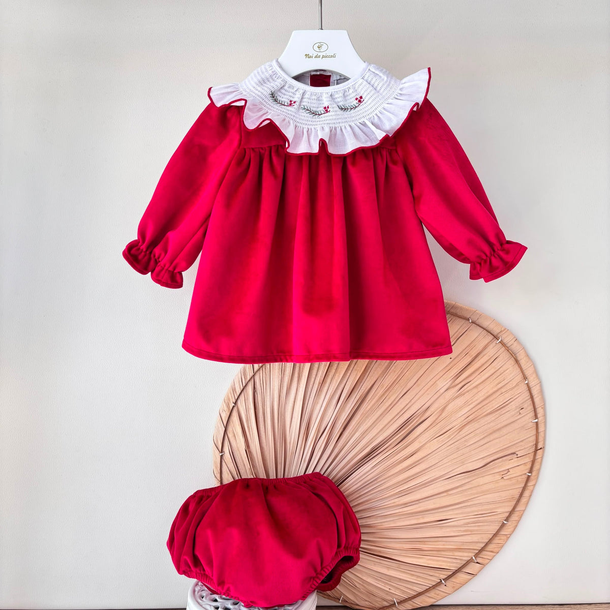 COMPLETO IN VELLUTO ROSSO - Noi da piccoli