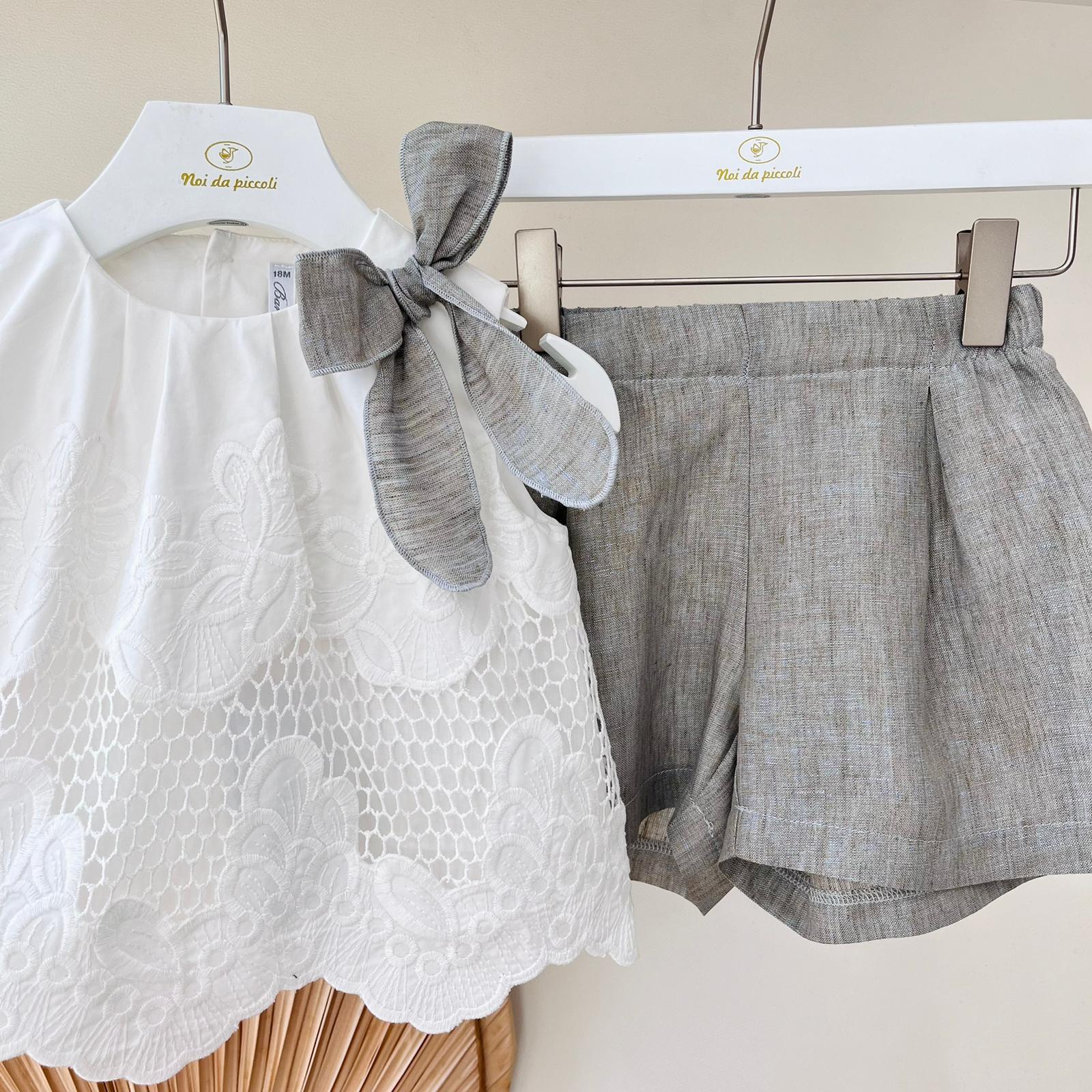 COMPLETO LINO E COTONE Grigio - Noi da piccoli