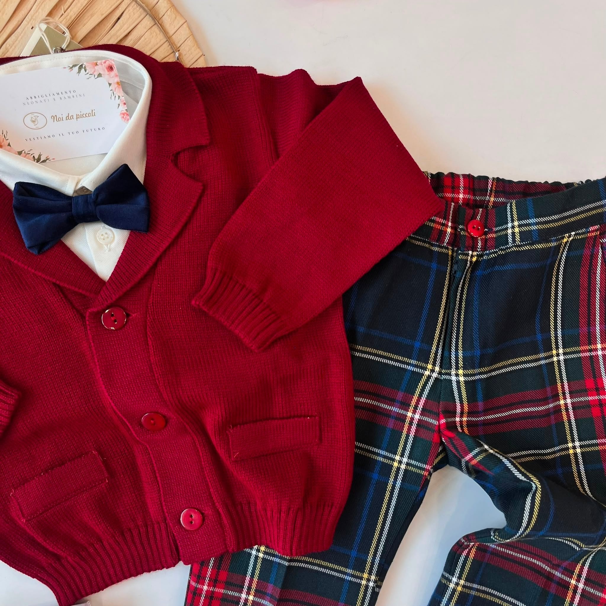 COMPLETO TARTAN BORDEAUX - Noi da piccoli