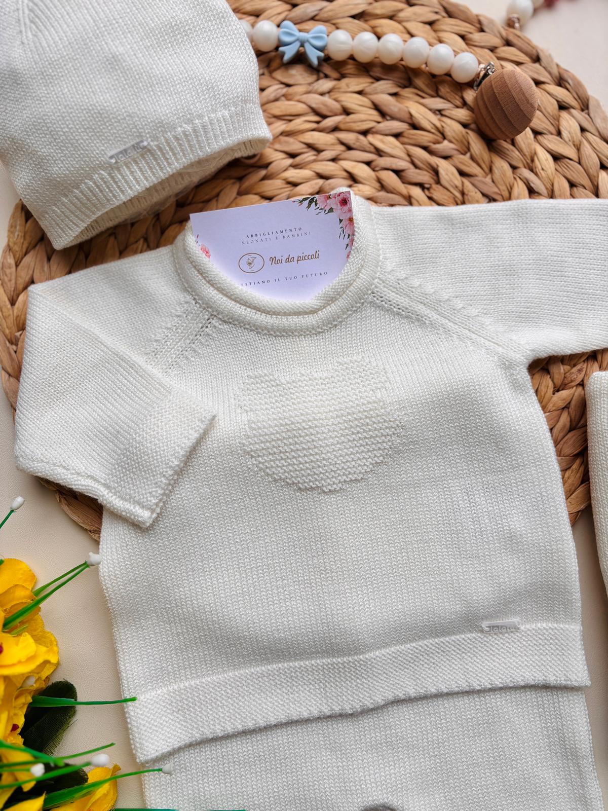 COORDINATO NASCITA FILATO CALDO LATTE - Noi da piccoli