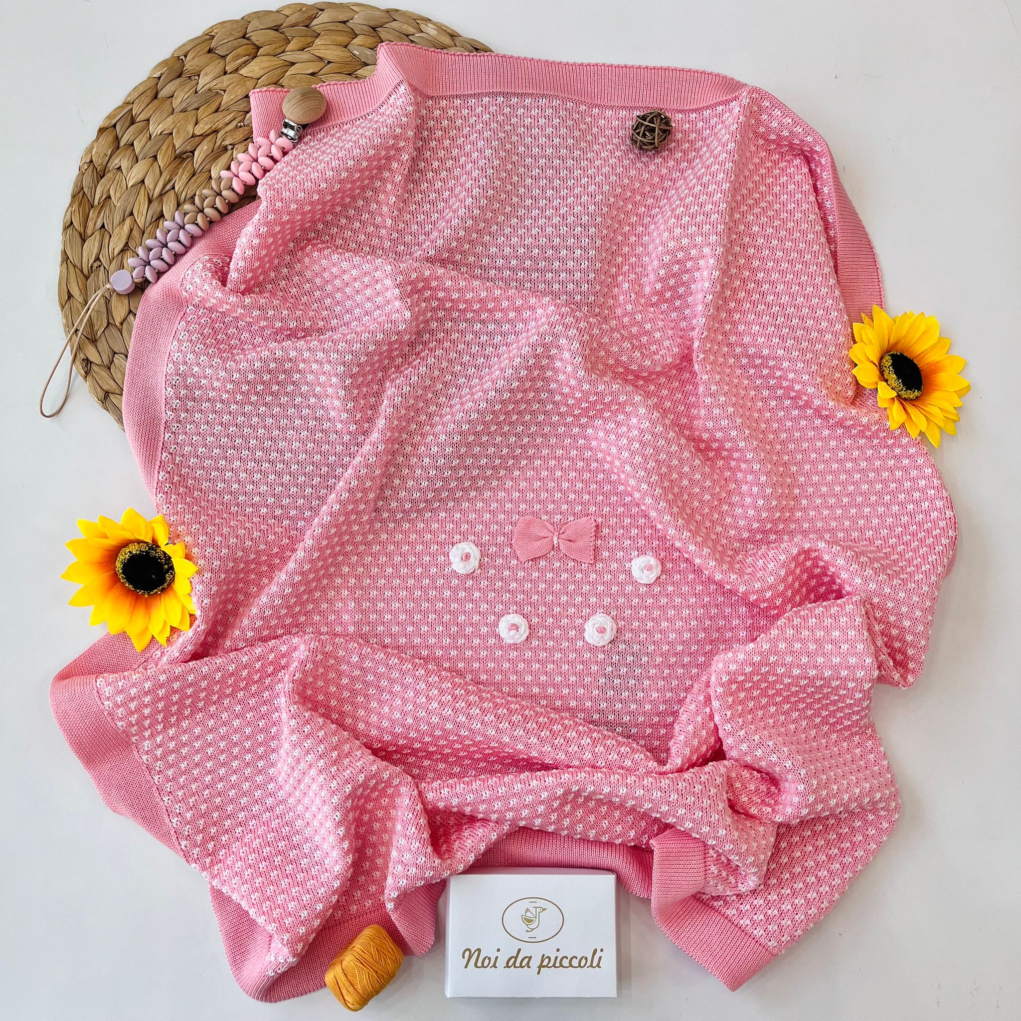 Coperta 100 % COTONE Bianco - Noi da piccoli