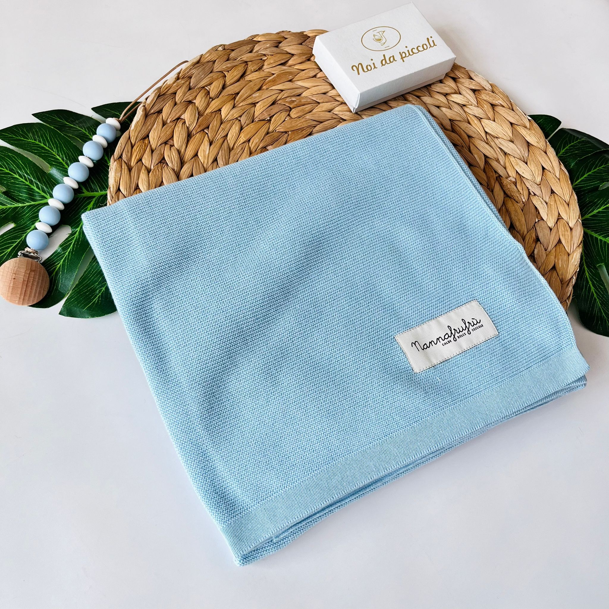 COPERTA 100 % COTONE CIELO - Noi da piccoli
