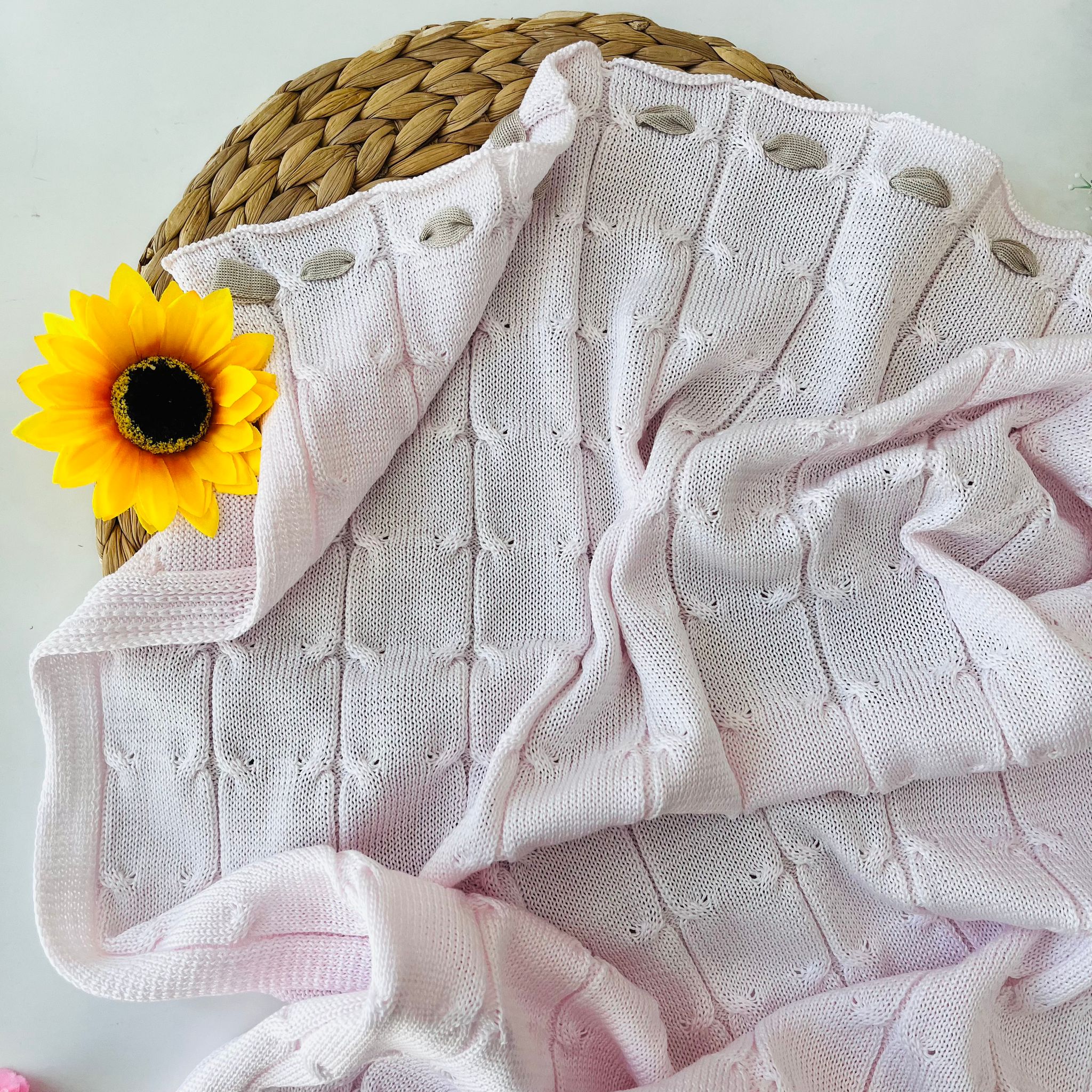 Coperta 100 % COTONE Rosa - Noi da piccoli