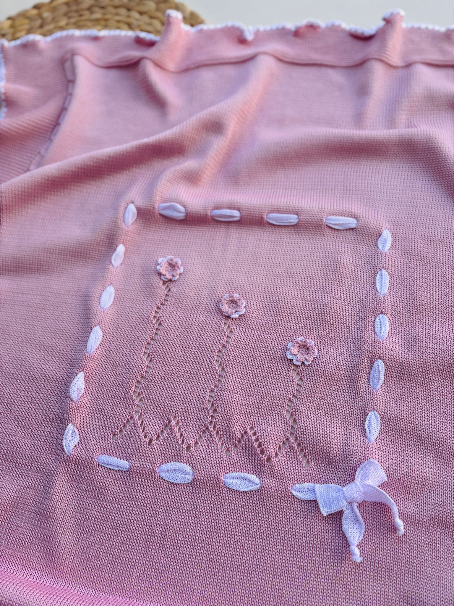 Coperta 100% FILO DI COTONE ROSA - Noi da piccoli