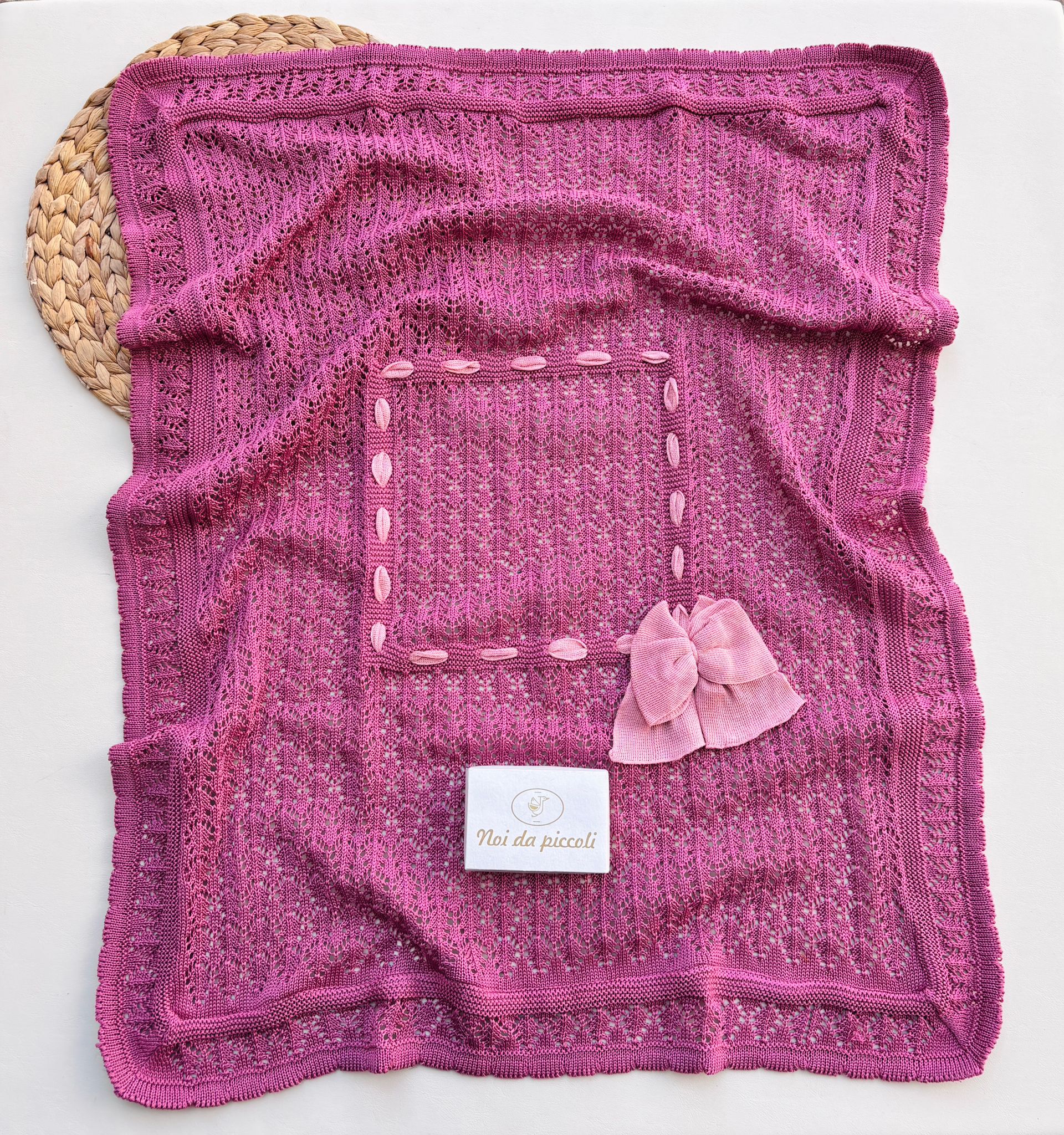 Coperta 100% FILO DI COTONE Viola - Noi da piccoli