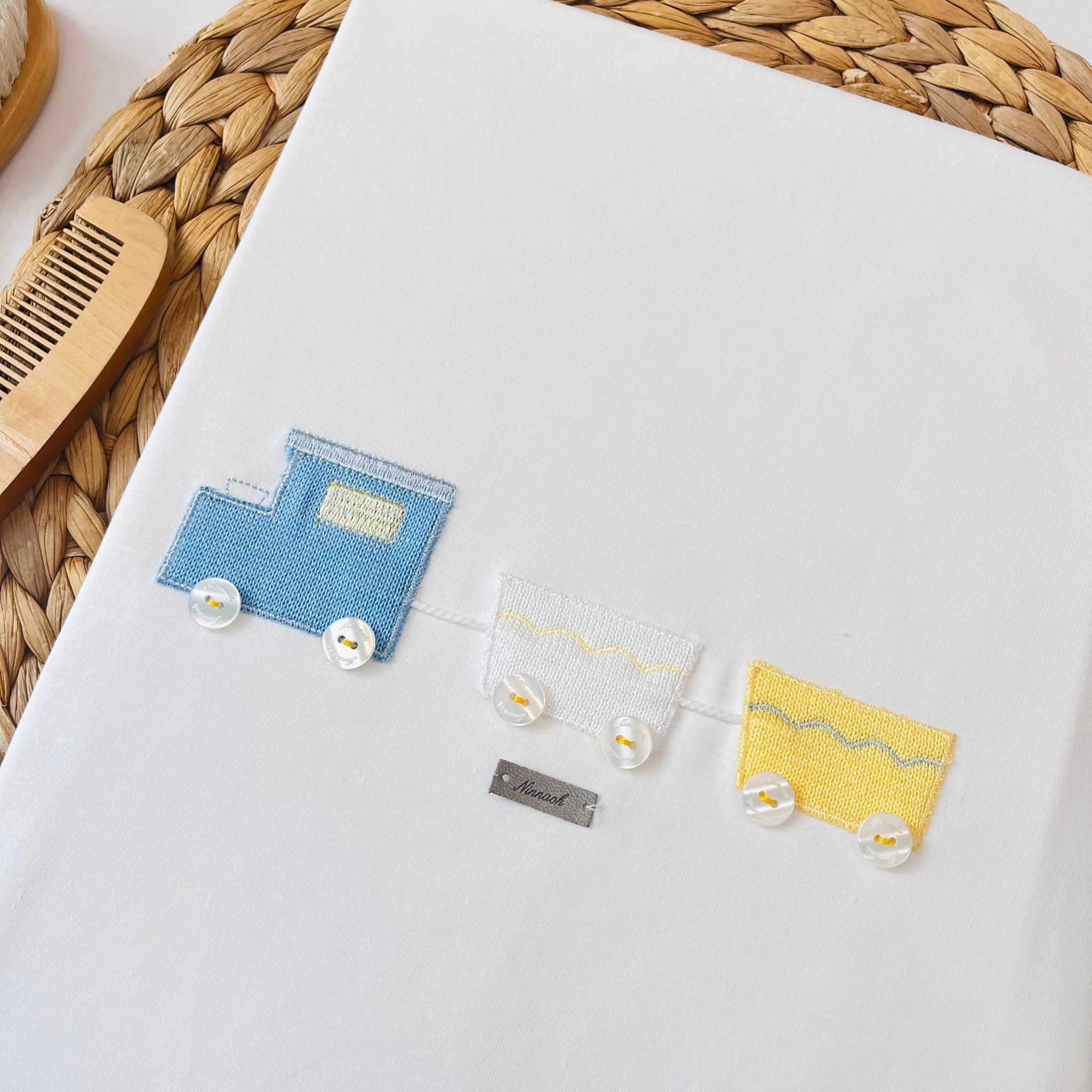 COPERTINA 100 % COTONE BIANCO CIELO TRENINO - Noi da piccoli