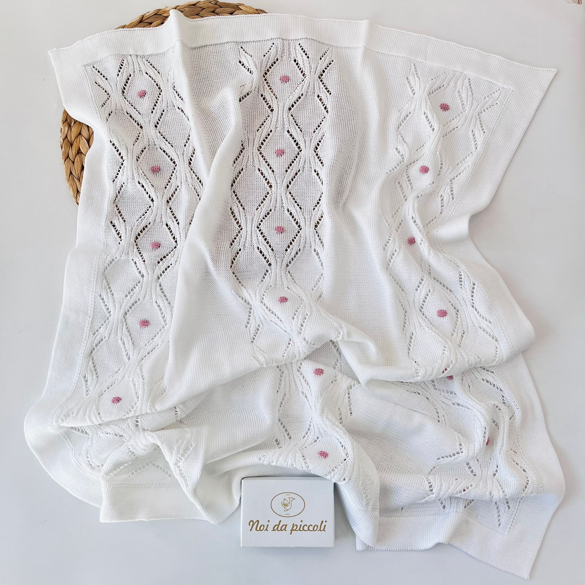 COPERTINA 100% FILO DI COTONE BIANCO MELOGRANO - Noi da piccoli