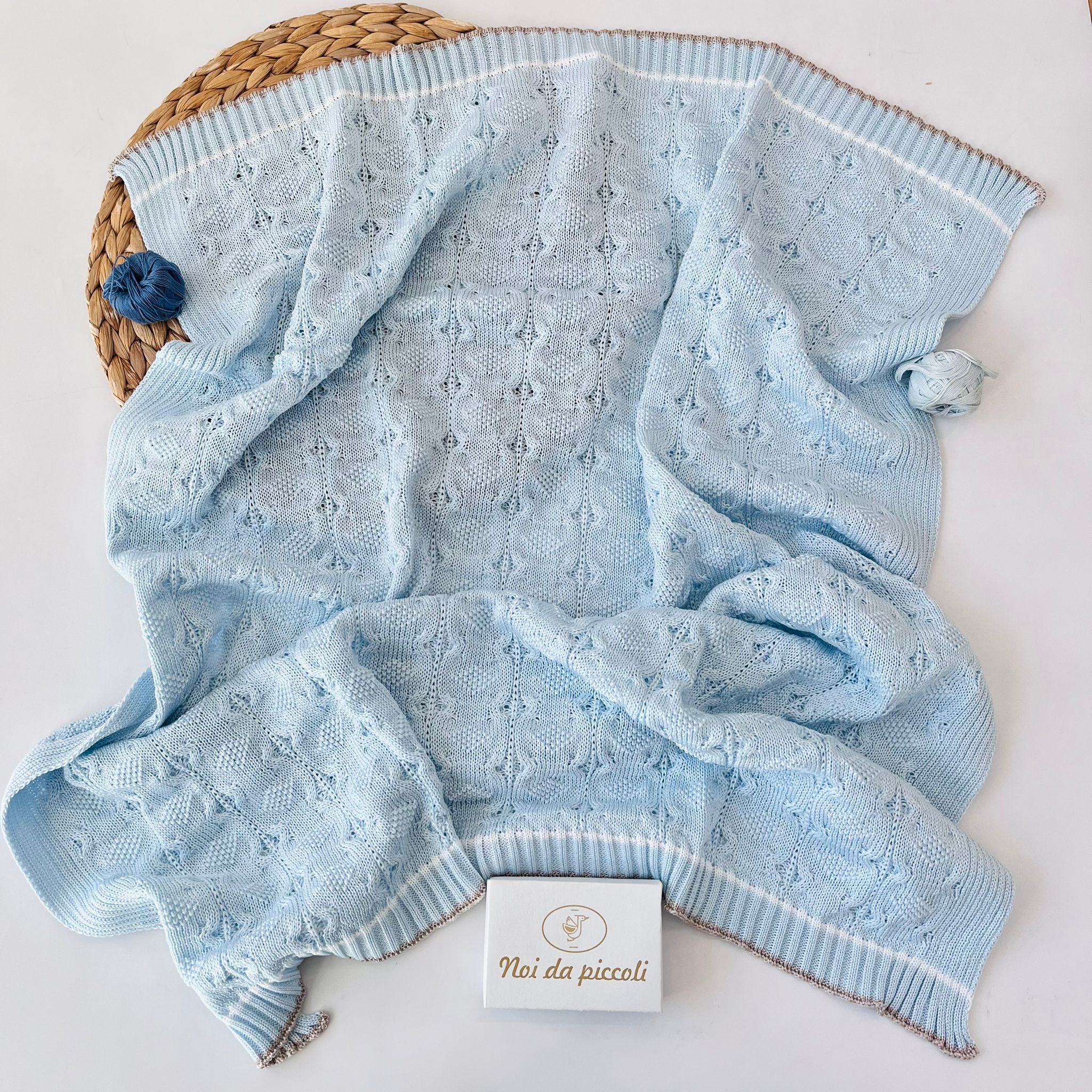 copertina 100% FILO DI COTONE CIELO NOCE - Noi da piccoli