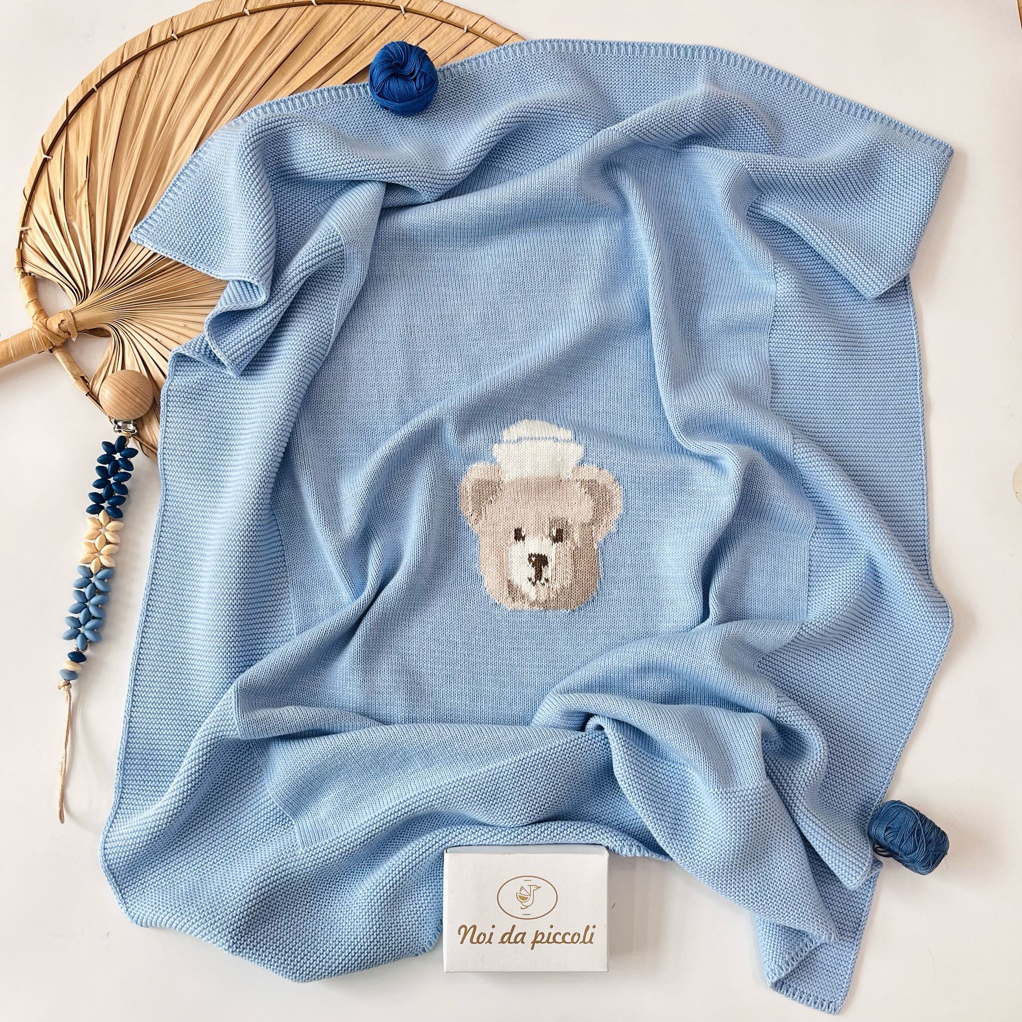 COPERTINA 100% FILO DI COTONE CIELO ORSACCHIOTTO - Noi da piccoli
