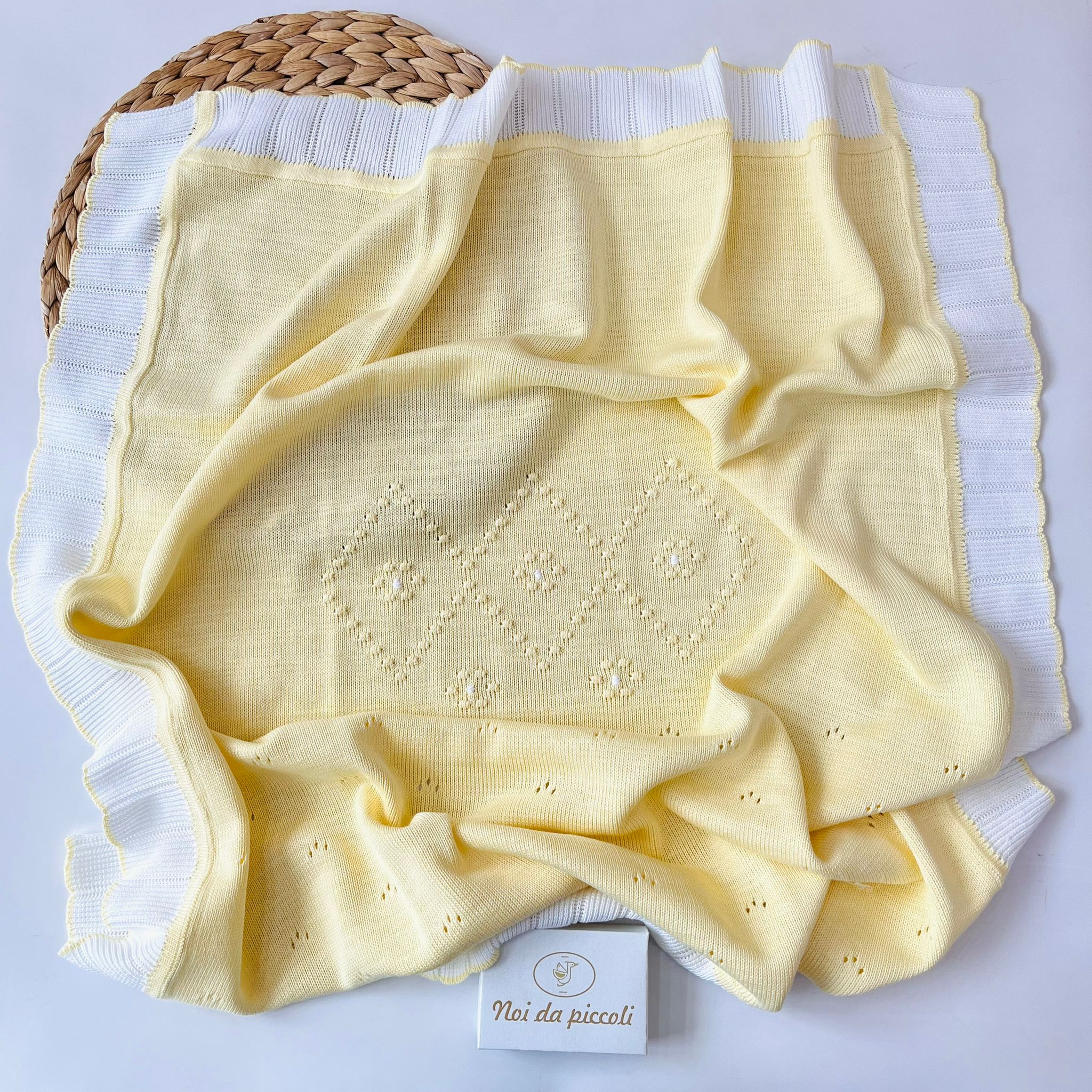 COPERTINA 100% FILO DI COTONE GIALLO - Noi da piccoli