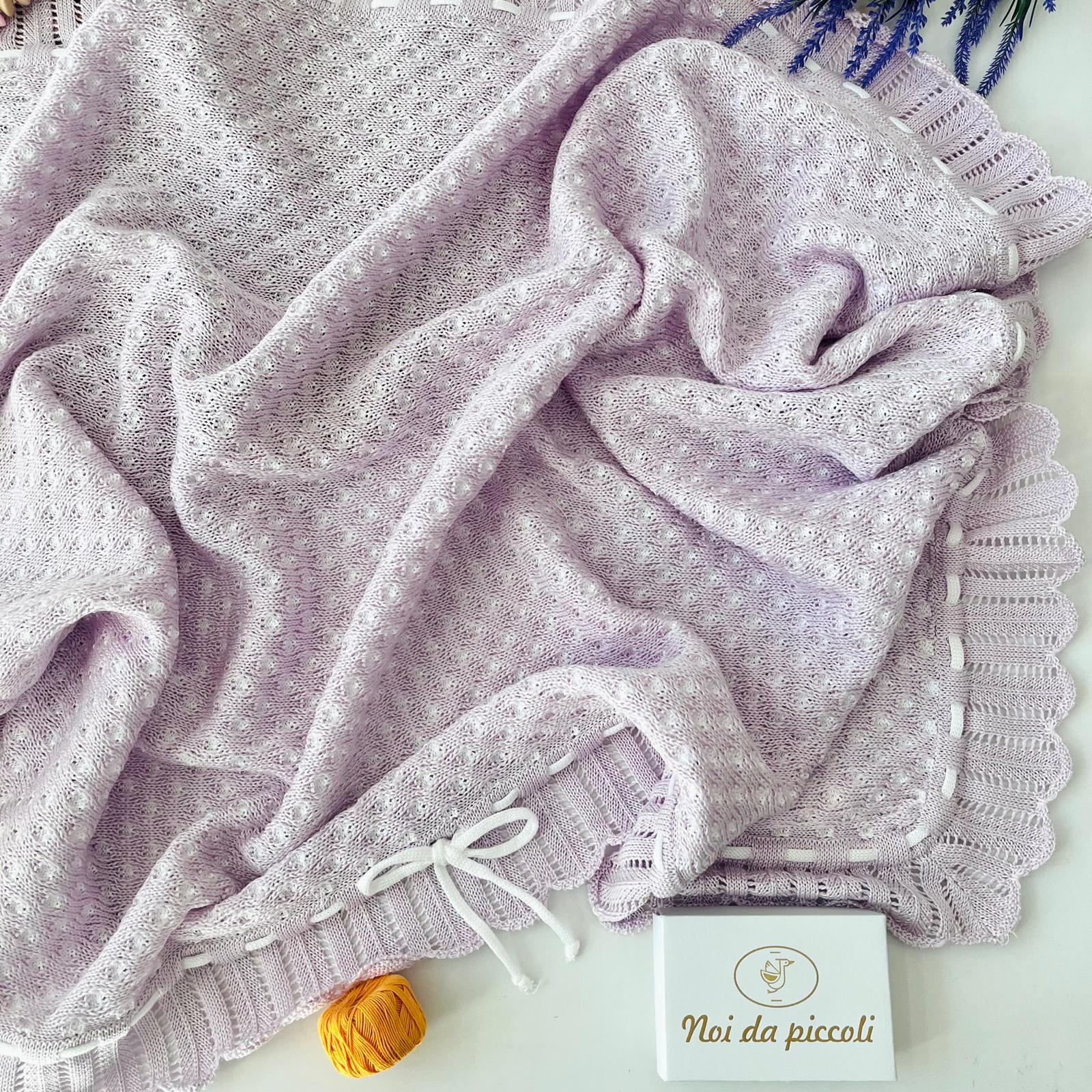 COPERTINA 100% FILO DI COTONE LILLA - Noi da piccoli