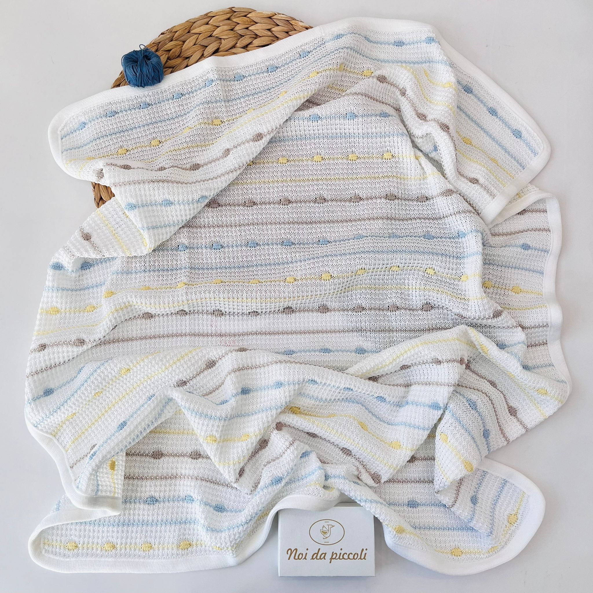 copertina 100% FILO DI COTONE POLVERE MULTICOLOR - Noi da piccoli