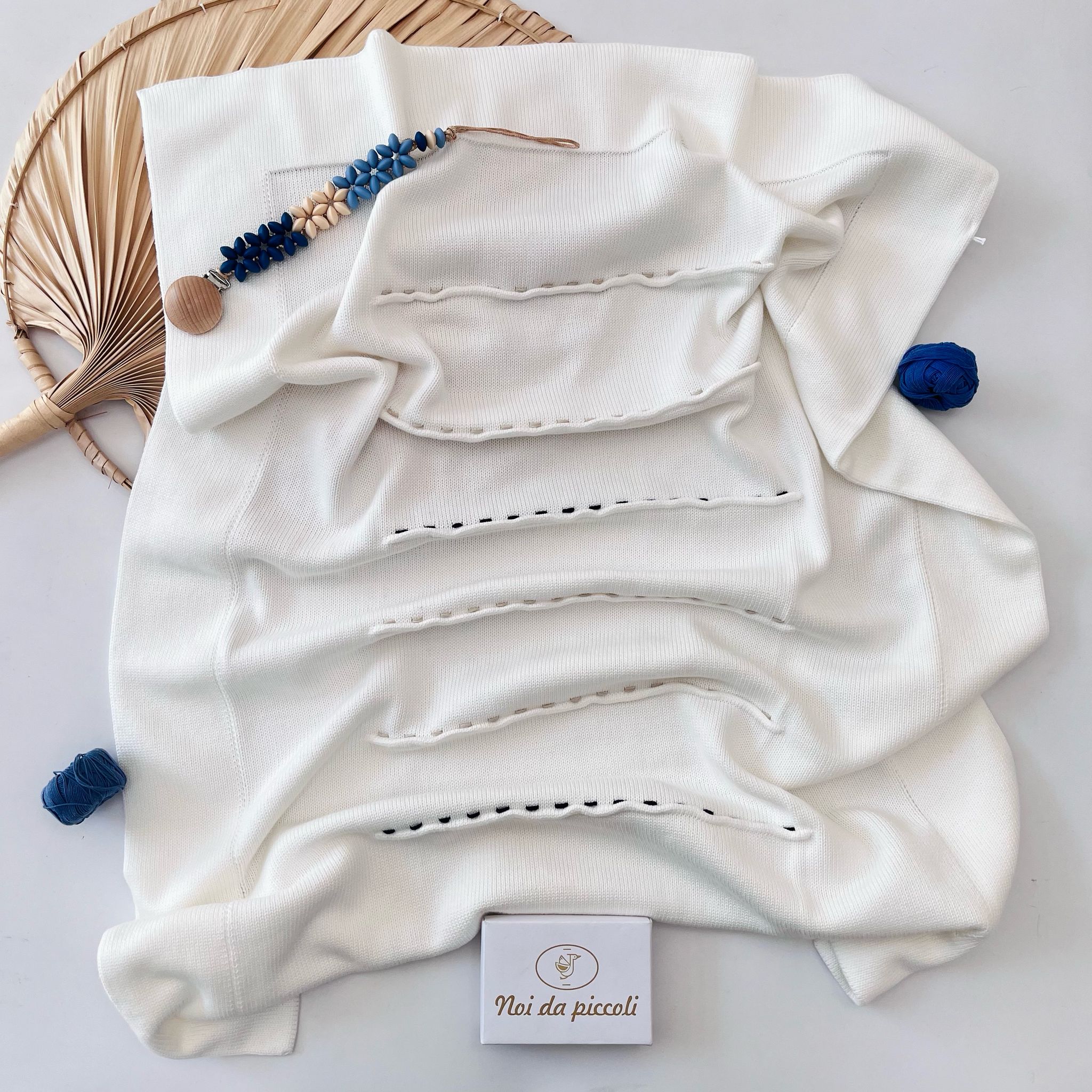 COPERTINA 100% FILO DI COTONE PUNTO VIVO - Noi da piccoli