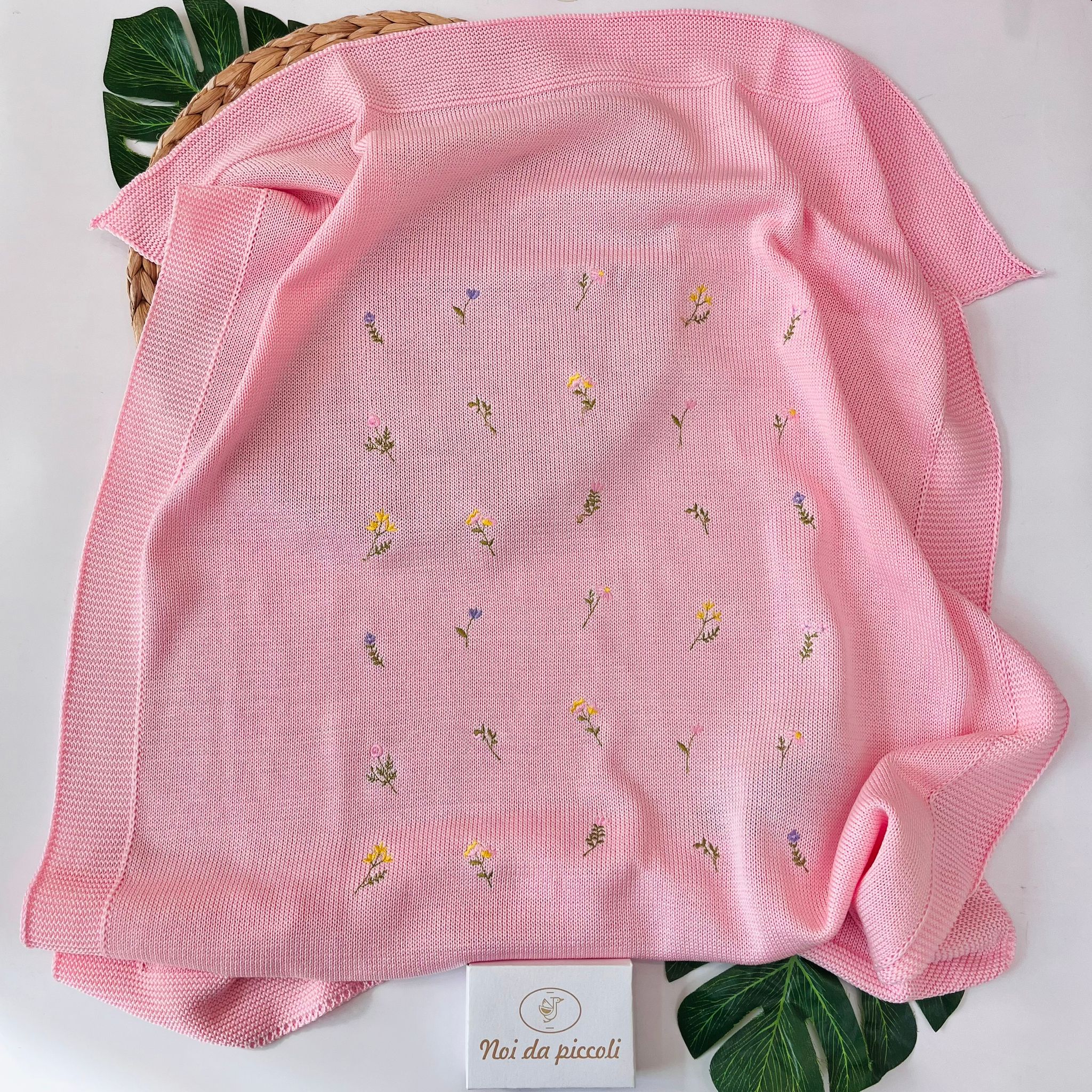 COPERTINA 100% FILO DI COTONE ROSA - Noi da piccoli