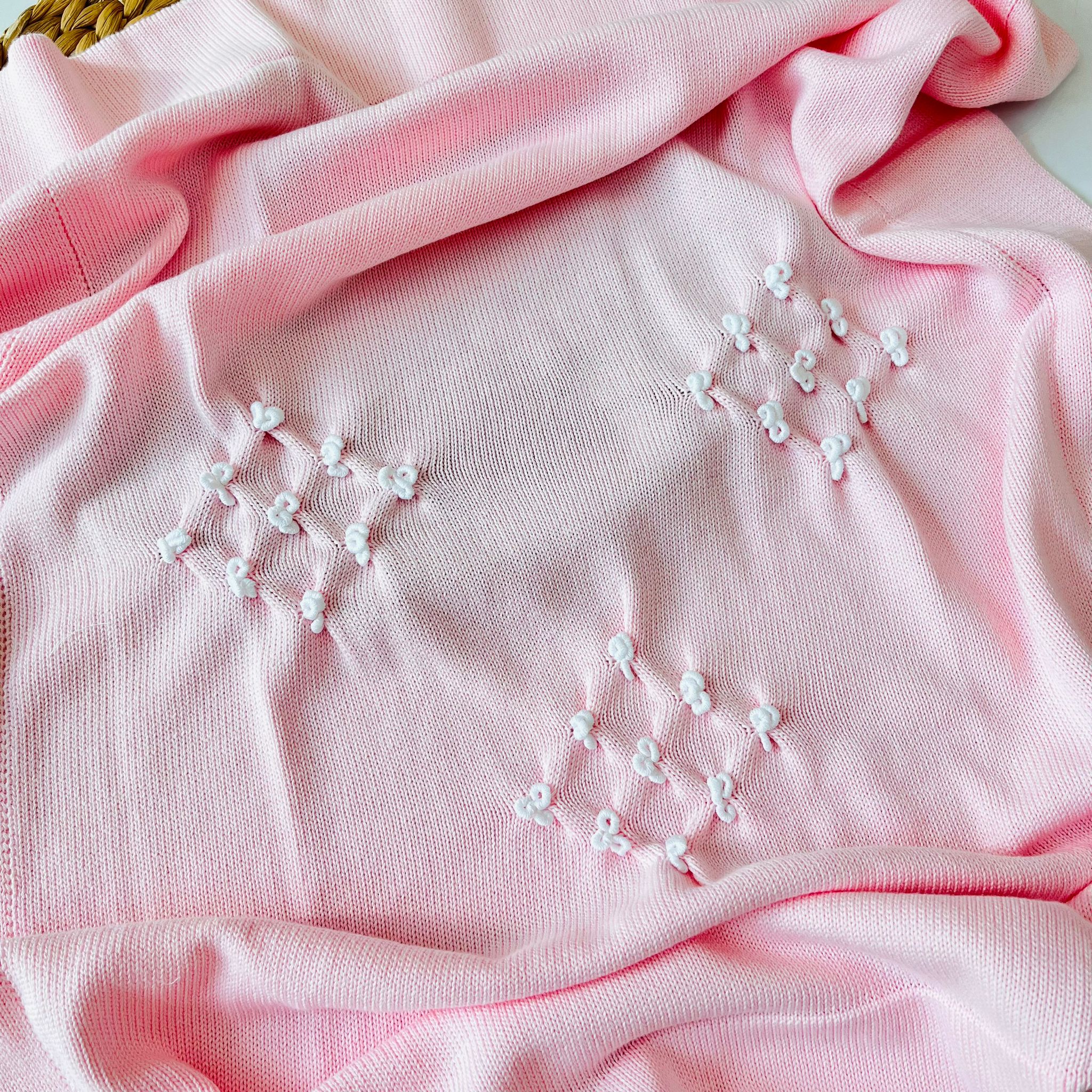 COPERTINA 100% FILO DI COTONE ROSA - Noi da piccoli