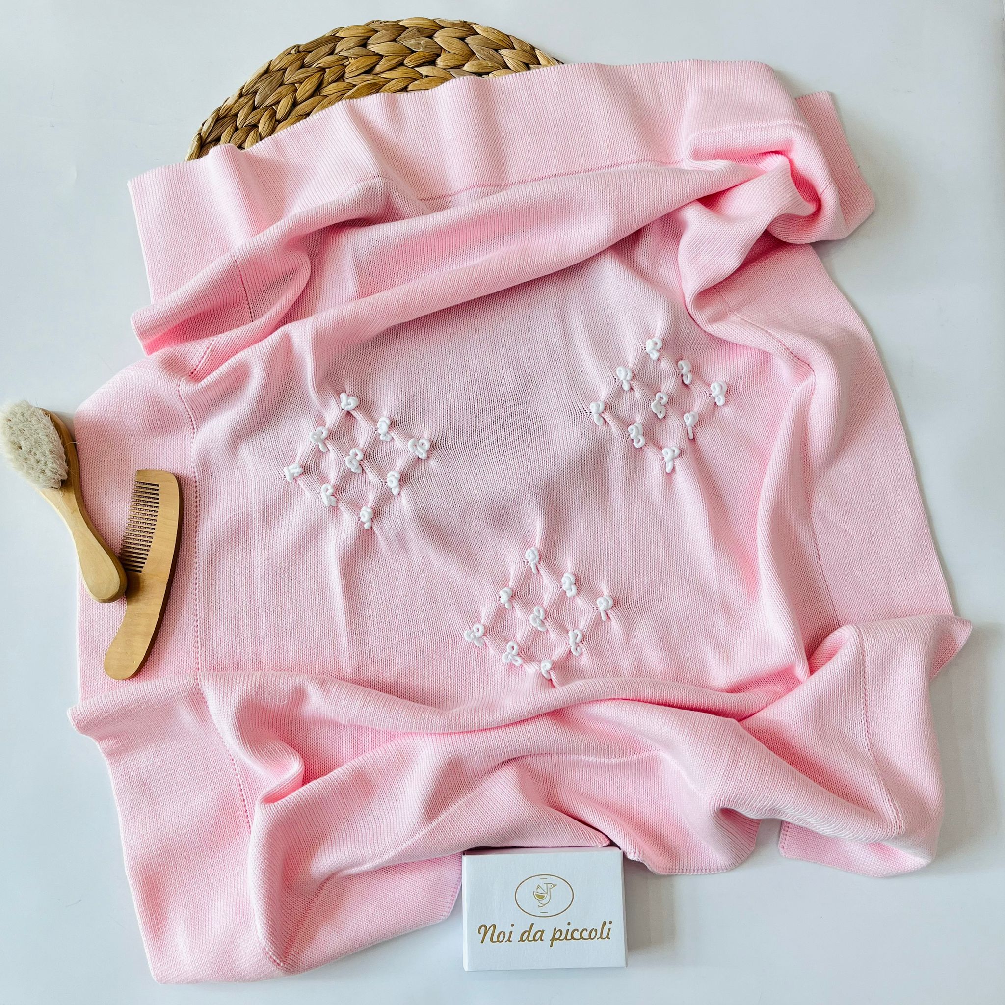 COPERTINA 100% FILO DI COTONE ROSA - Noi da piccoli