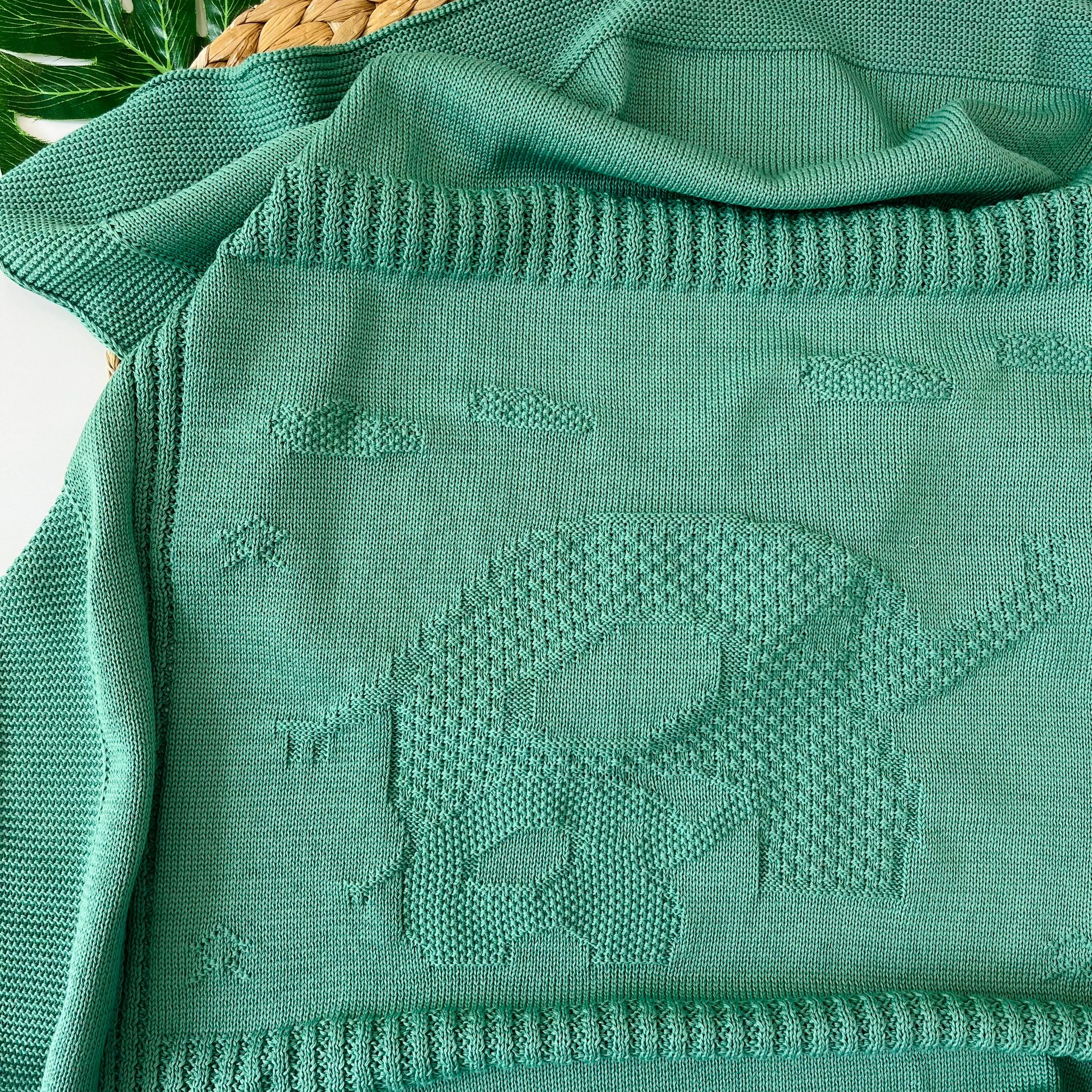 COPERTINA 100% FILO DI COTONE VERDE - Noi da piccoli