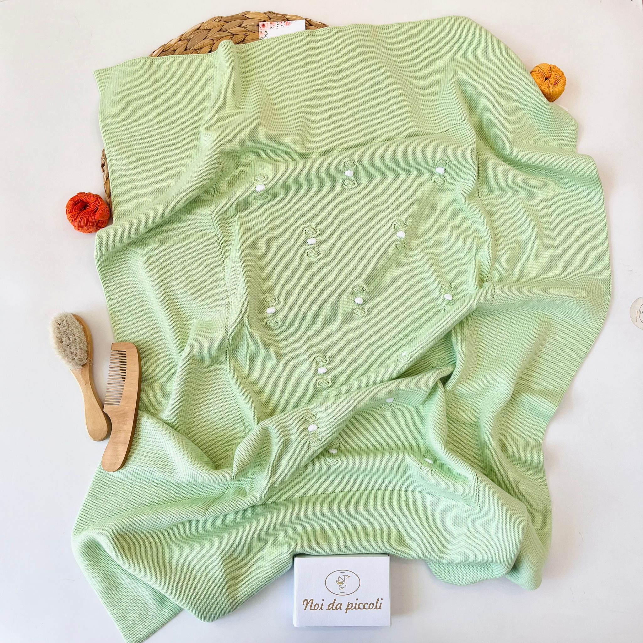 COPERTINA 100% FILO DI COTONE VERDE - Noi da piccoli