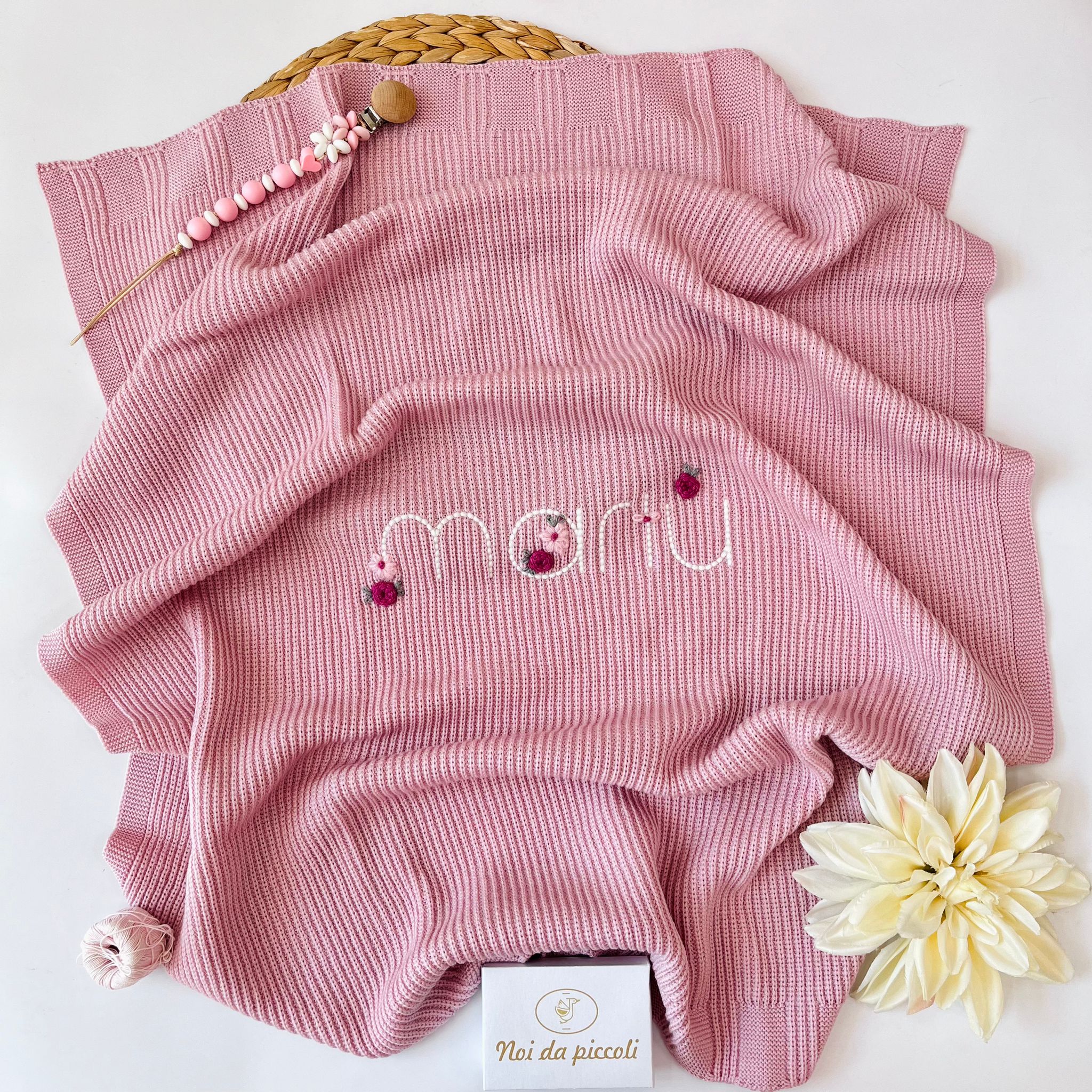 COPERTINA 100% LANA MARSALA CICLAMINO - Noi da piccoli