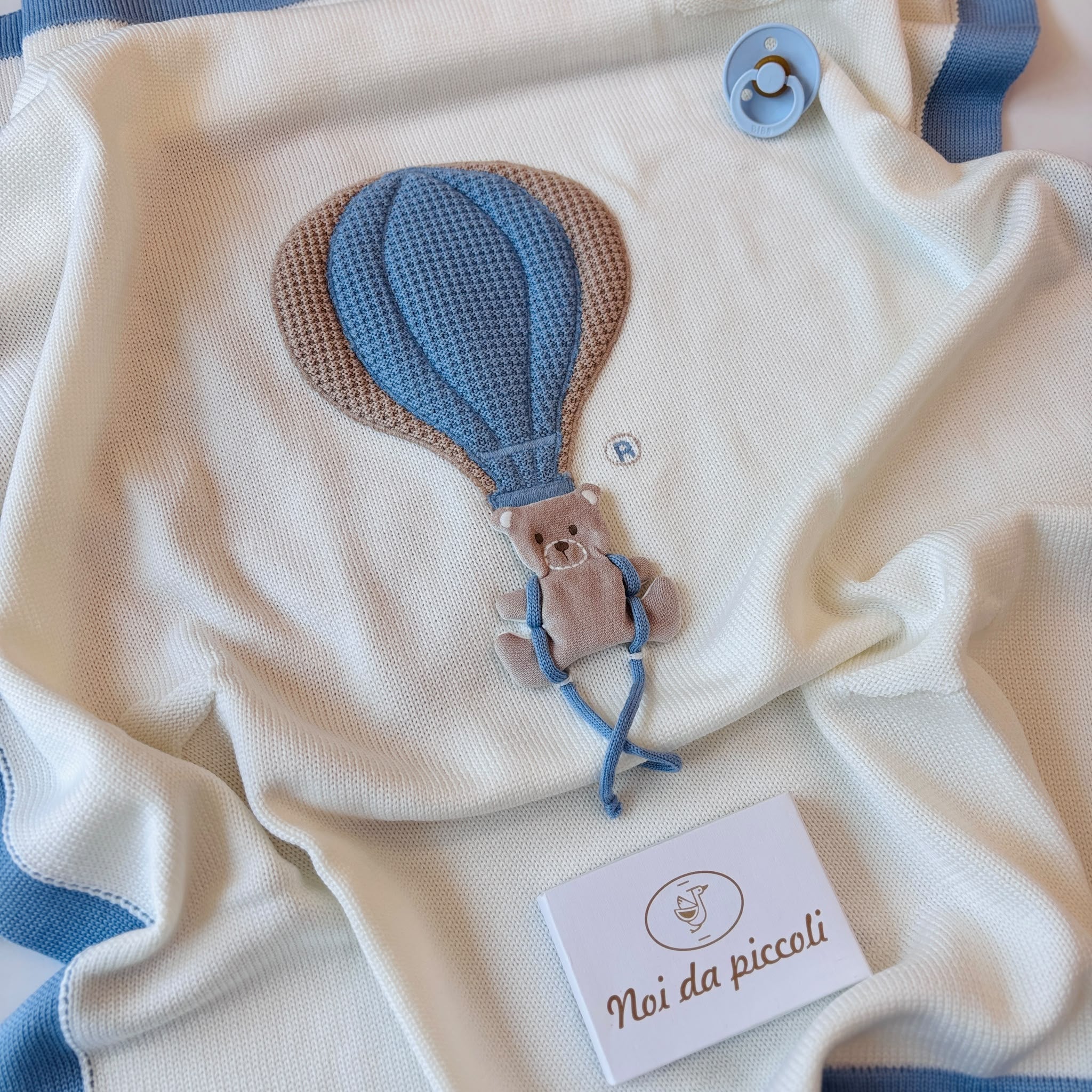 COPERTINA 100% LANA MONGOLFIERA AVION - Noi da piccoli