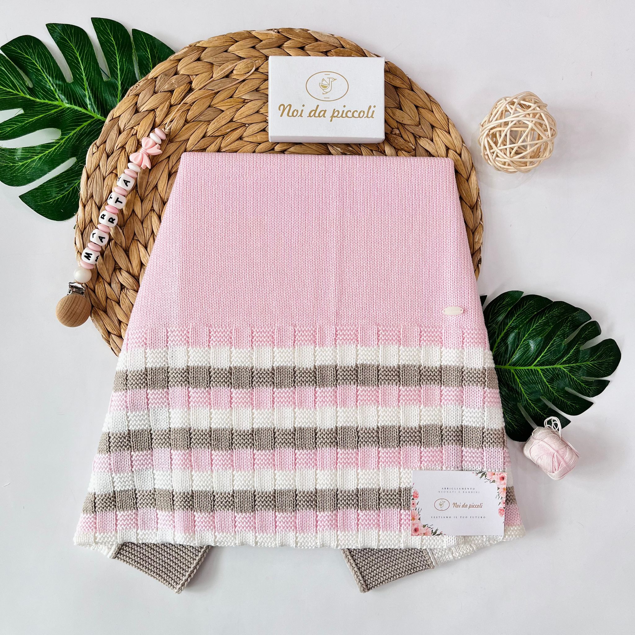 copertina 100% LANA ROSA BEIGE - Noi da piccoli