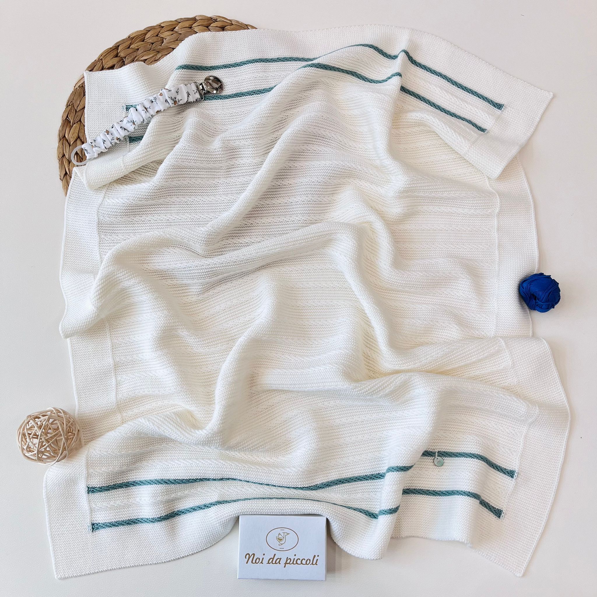 copertina 100% LANA VANIGLIA VERDE SALVIA - Noi da piccoli