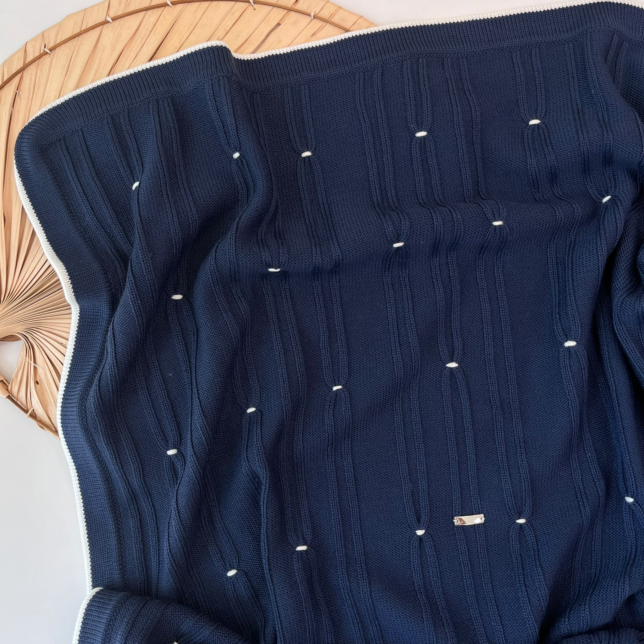 COPERTINA 100% PURA LANA MERINO EXTRAFINE BLU NAVI - Noi da piccoli