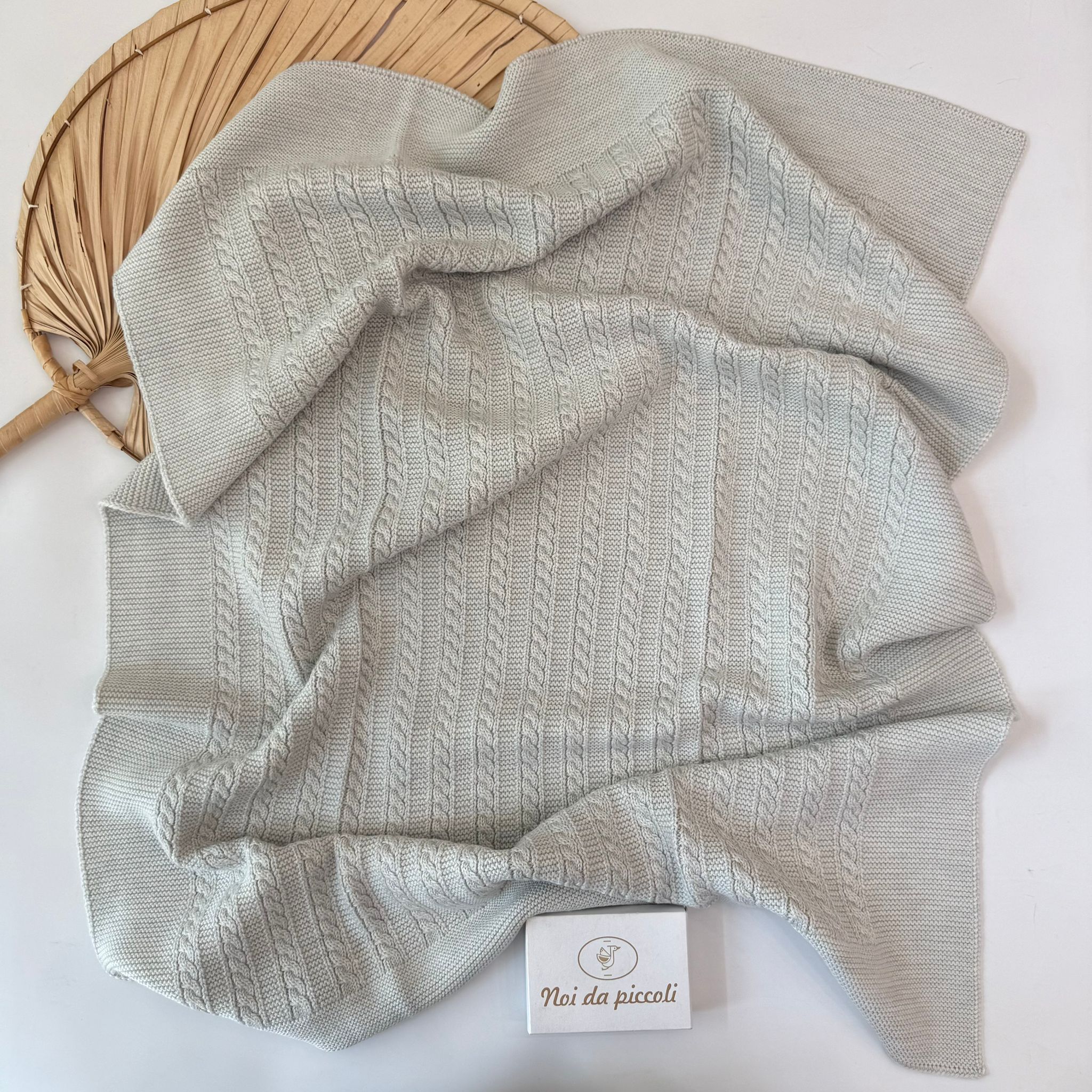 COPERTINA 100% PURA LANA MERINO EXTRAFINE GRIGIO - Noi da piccoli