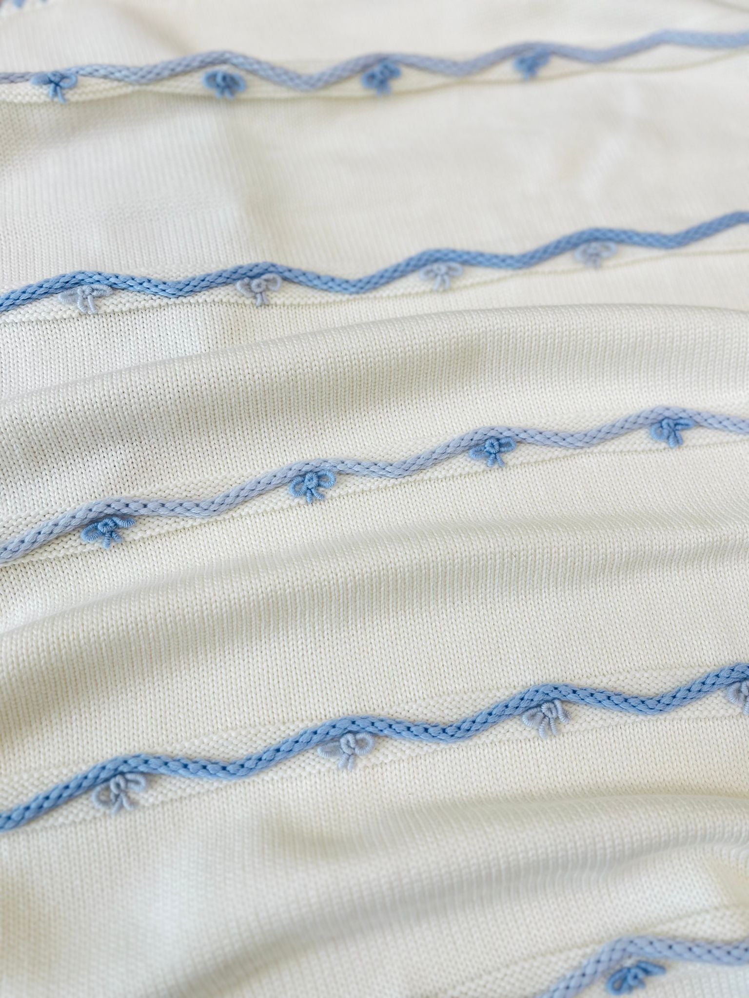 COPERTINA ARTEMIDE 100% LANA MERINO PANNA E CIELO - Noi da piccoli