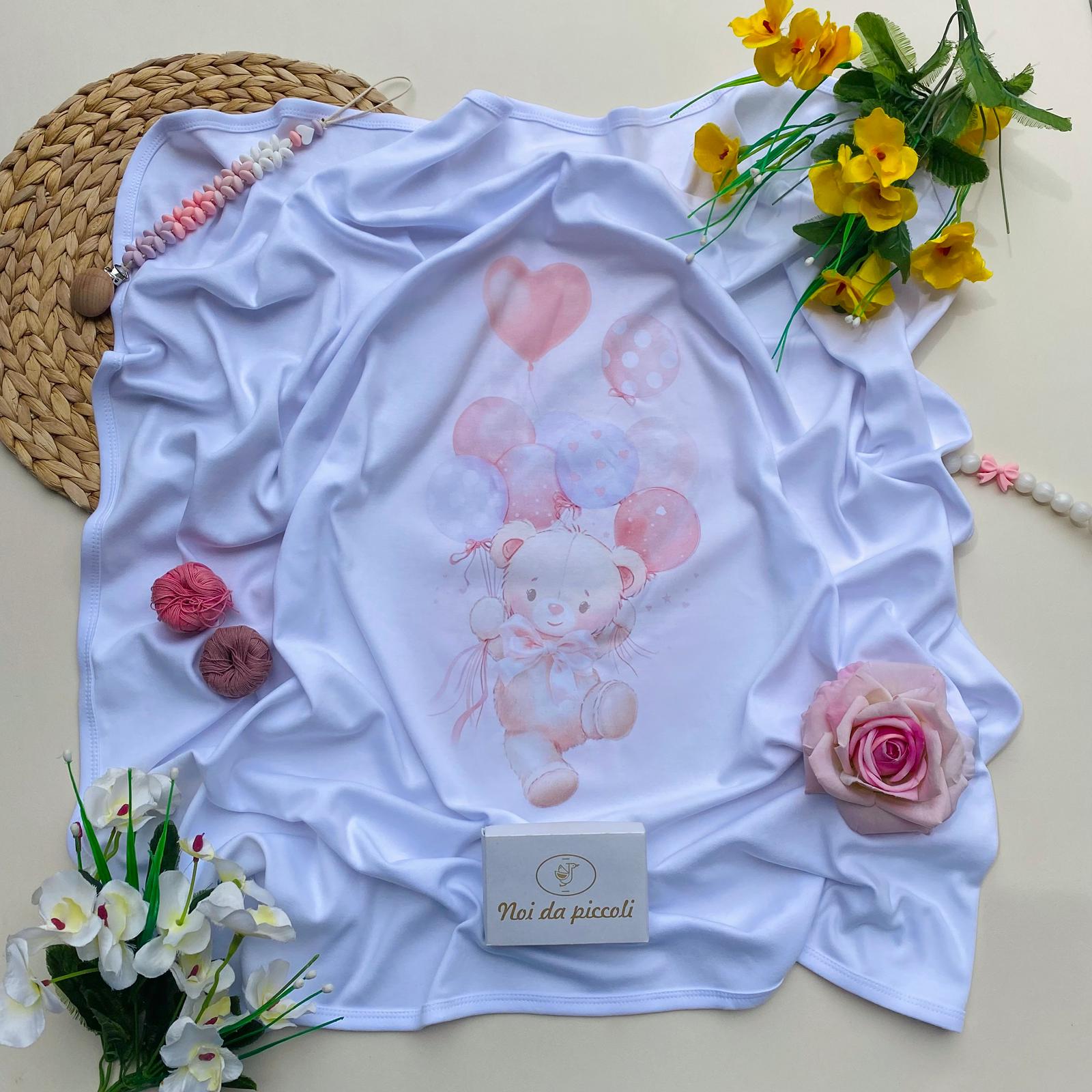 COPERTINA BIANCA E ROSA CON ORSETTO E PAOLLONCINI - Noi da piccoli