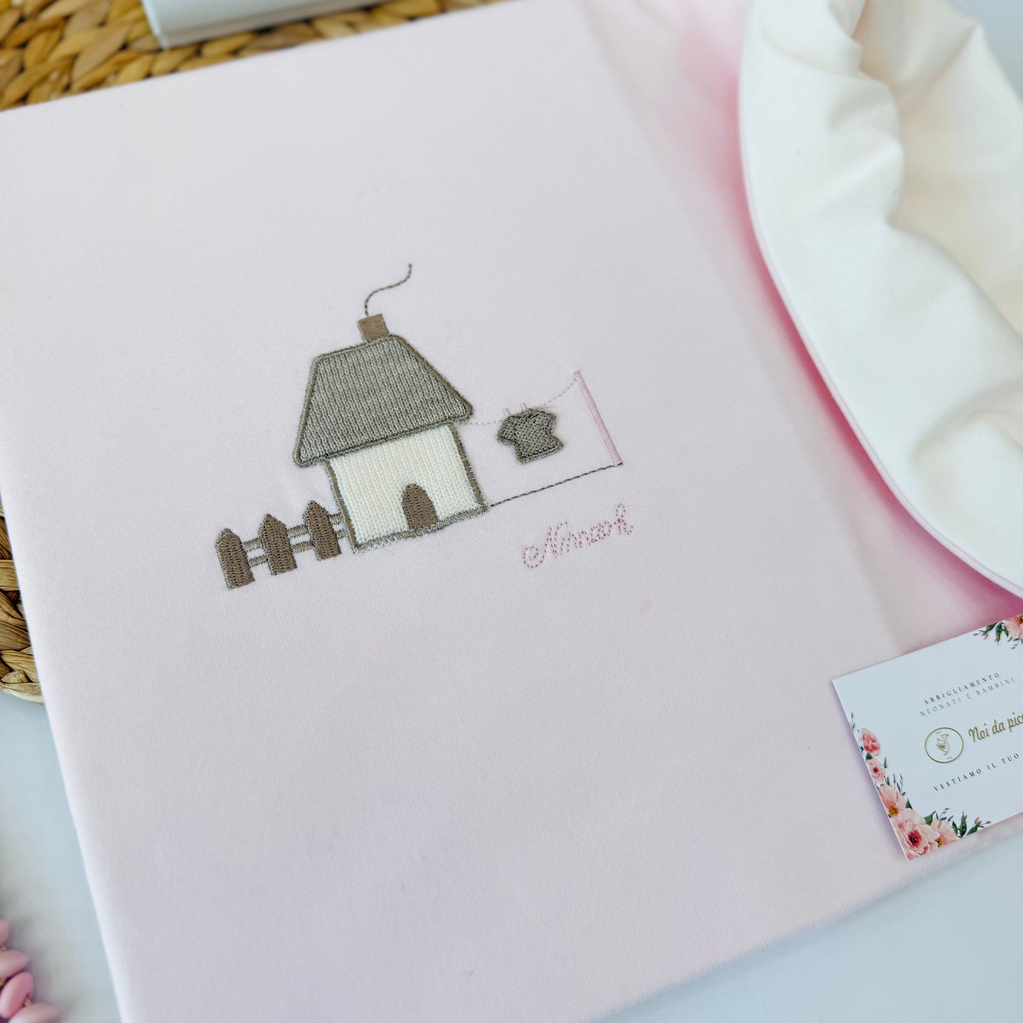 COPERTINA CASETTA IN CAMPAGNA COTONE CALDO ROSA - Noi da piccoli