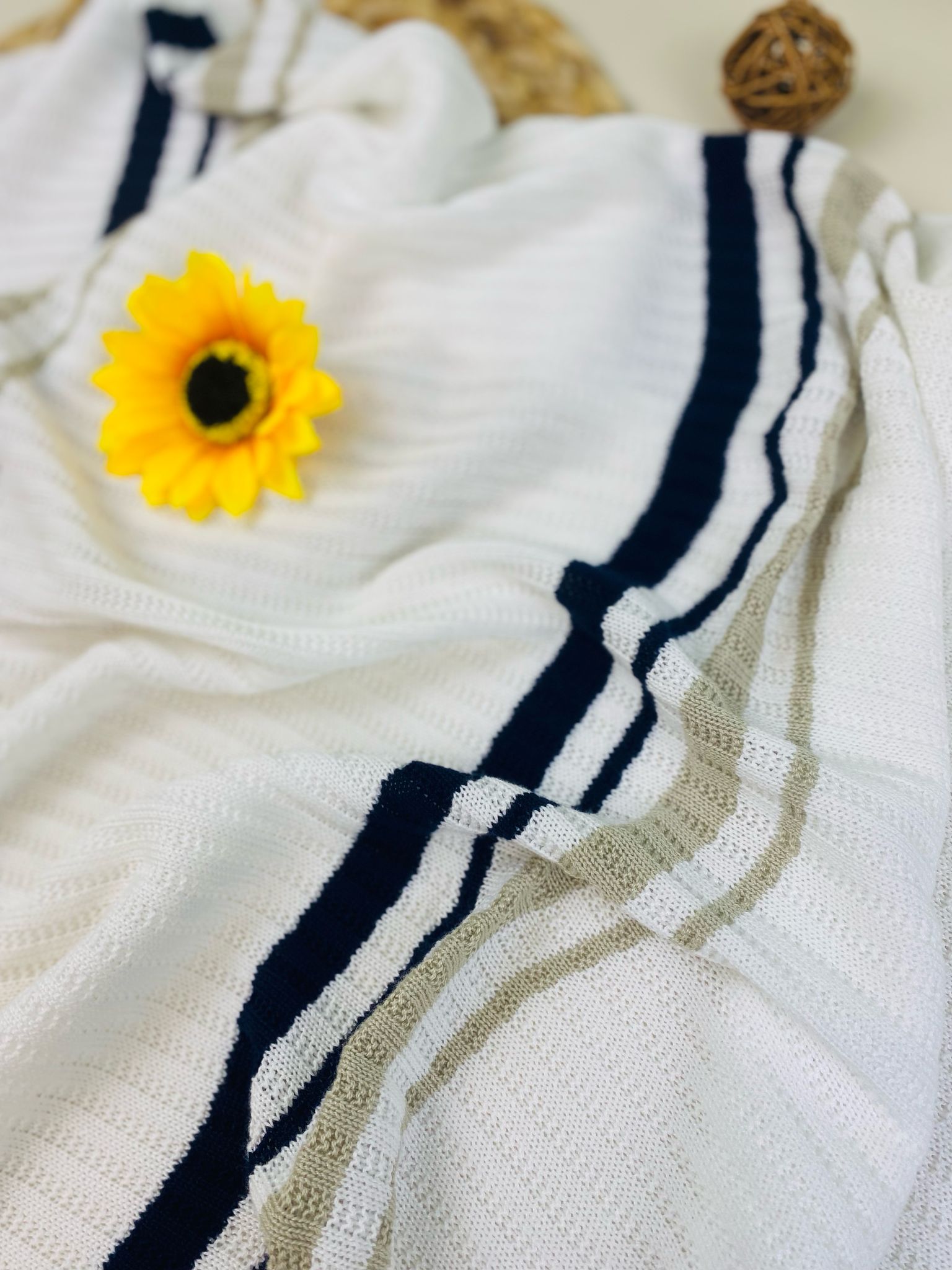 copertina Cotone bianco blu e beige - Noi da piccoli