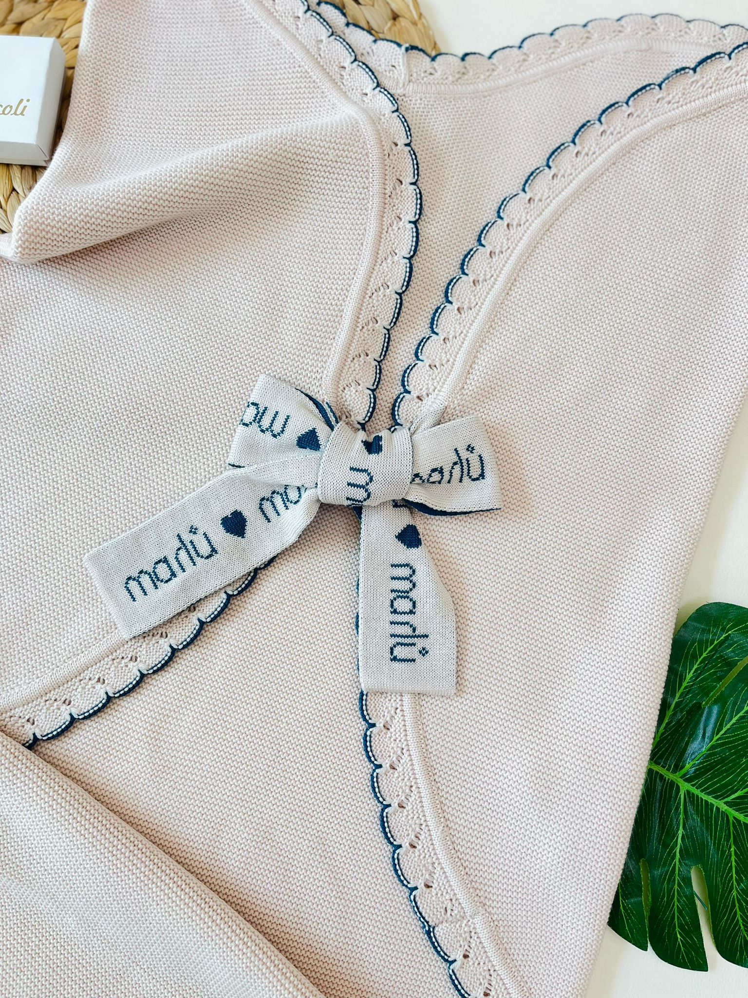 COPERTINA CUORE 100% LANA NATURALBIO ZAFFIRO - Noi da piccoli