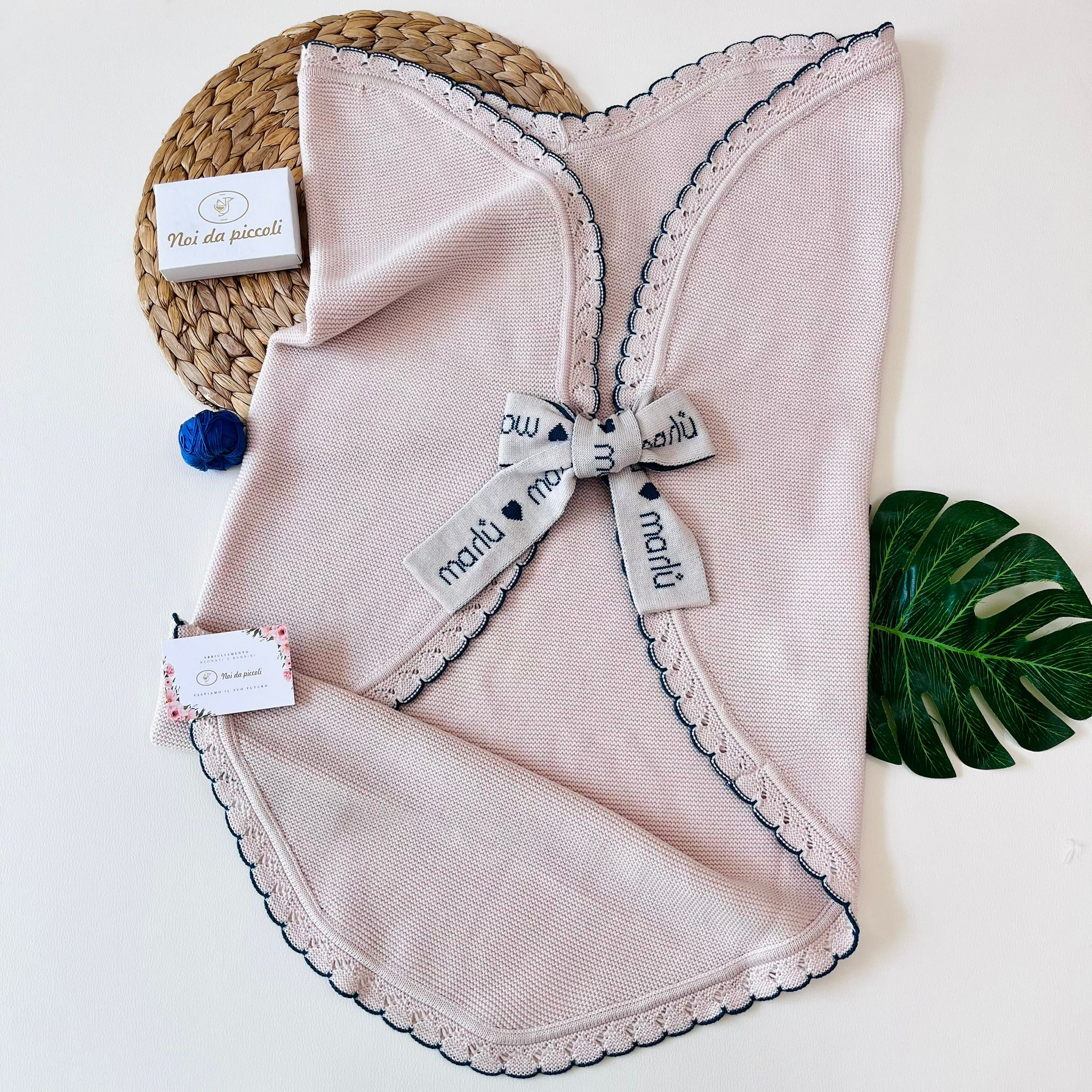 COPERTINA CUORE 100% LANA NATURALBIO ZAFFIRO - Noi da piccoli